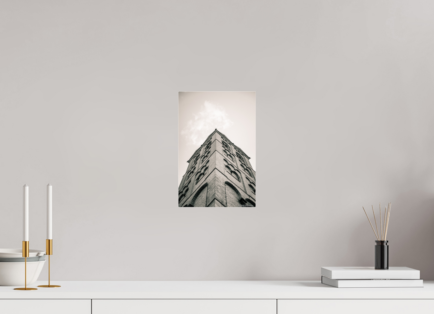 Majestic Architectural Cologne Tower Black and White Art Print Available in Multiple Sizes