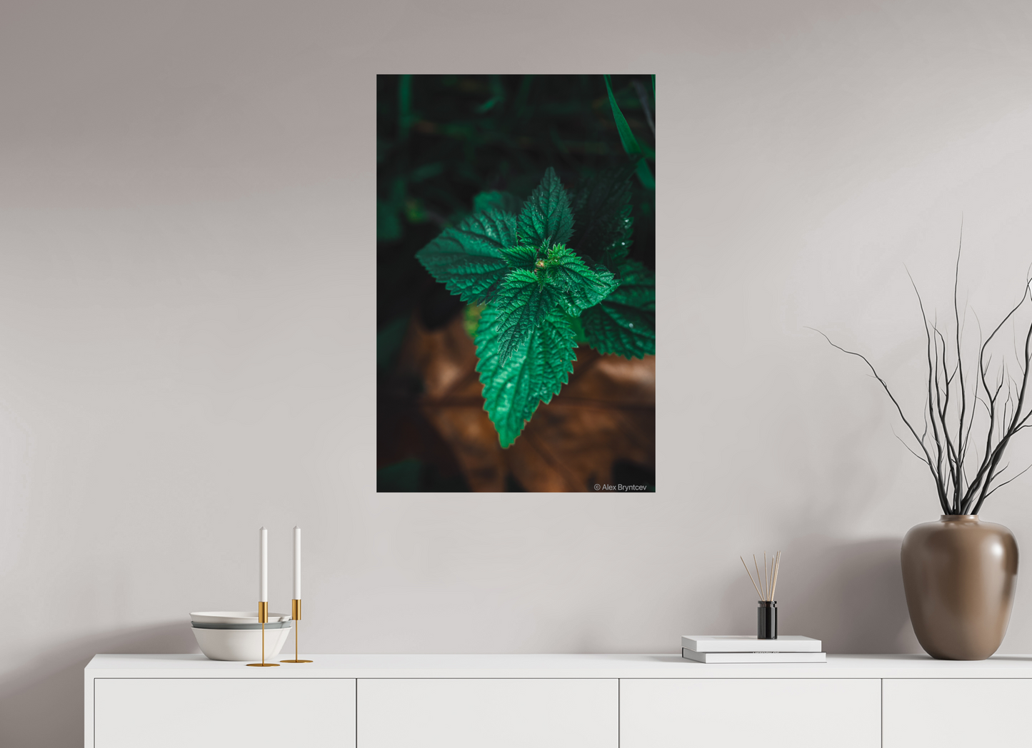 Captivating Green Leaf Print Nature Inspired Wall Art on Premium Paper