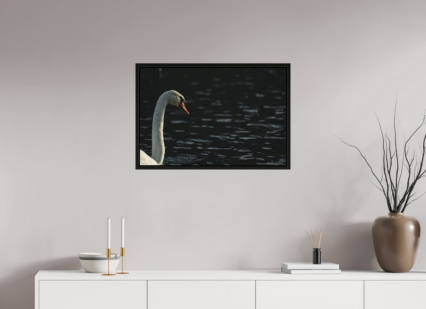 Elegant Swan Lake Art Print on Premium Paper Multiple Sizes Available