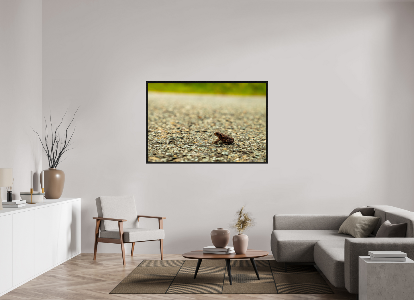 Captivating Close-Up of Tiny Frog on a Journey Fine Art Print