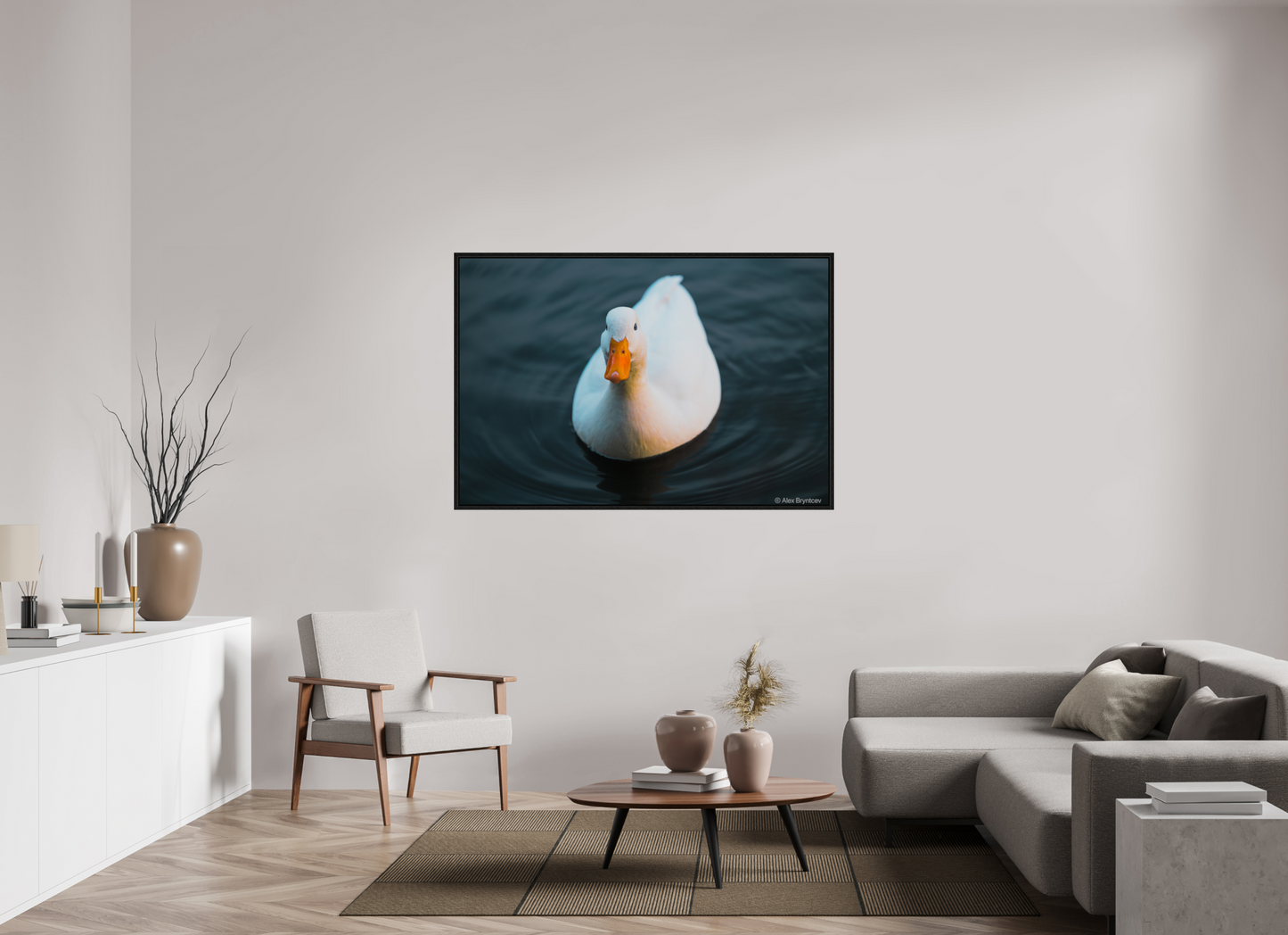 Graceful White Duck Print Wall Art – Nature Photography on Premium Paper