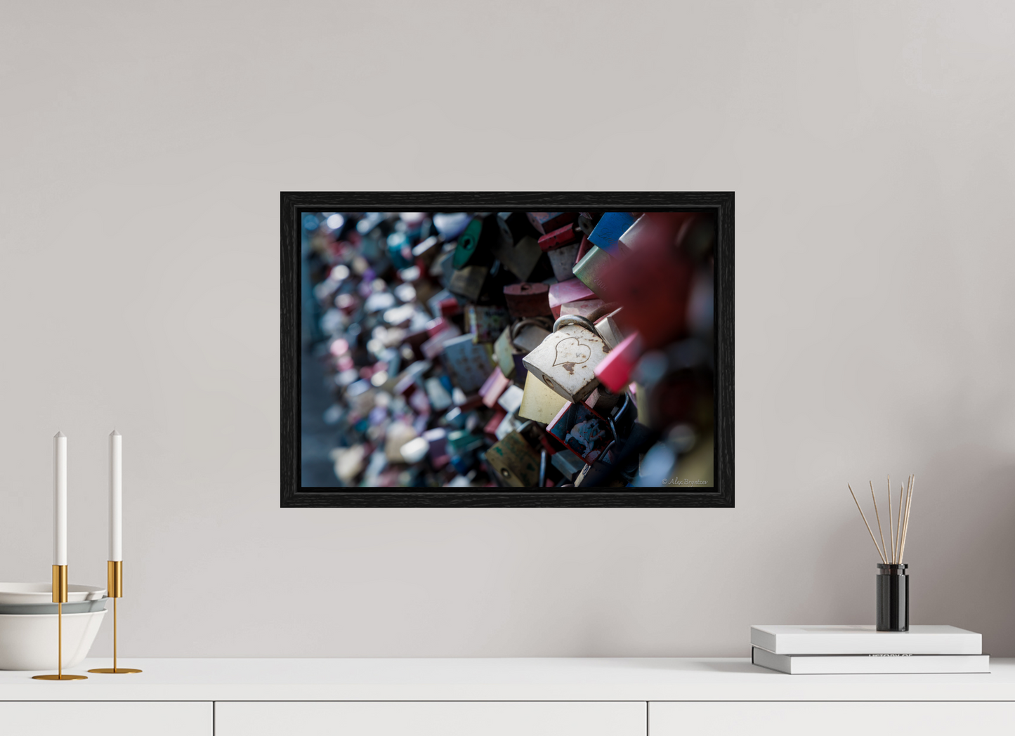 Heartfelt Love Locks Wall Art Print Romantic Decor Multiple Sizes Available