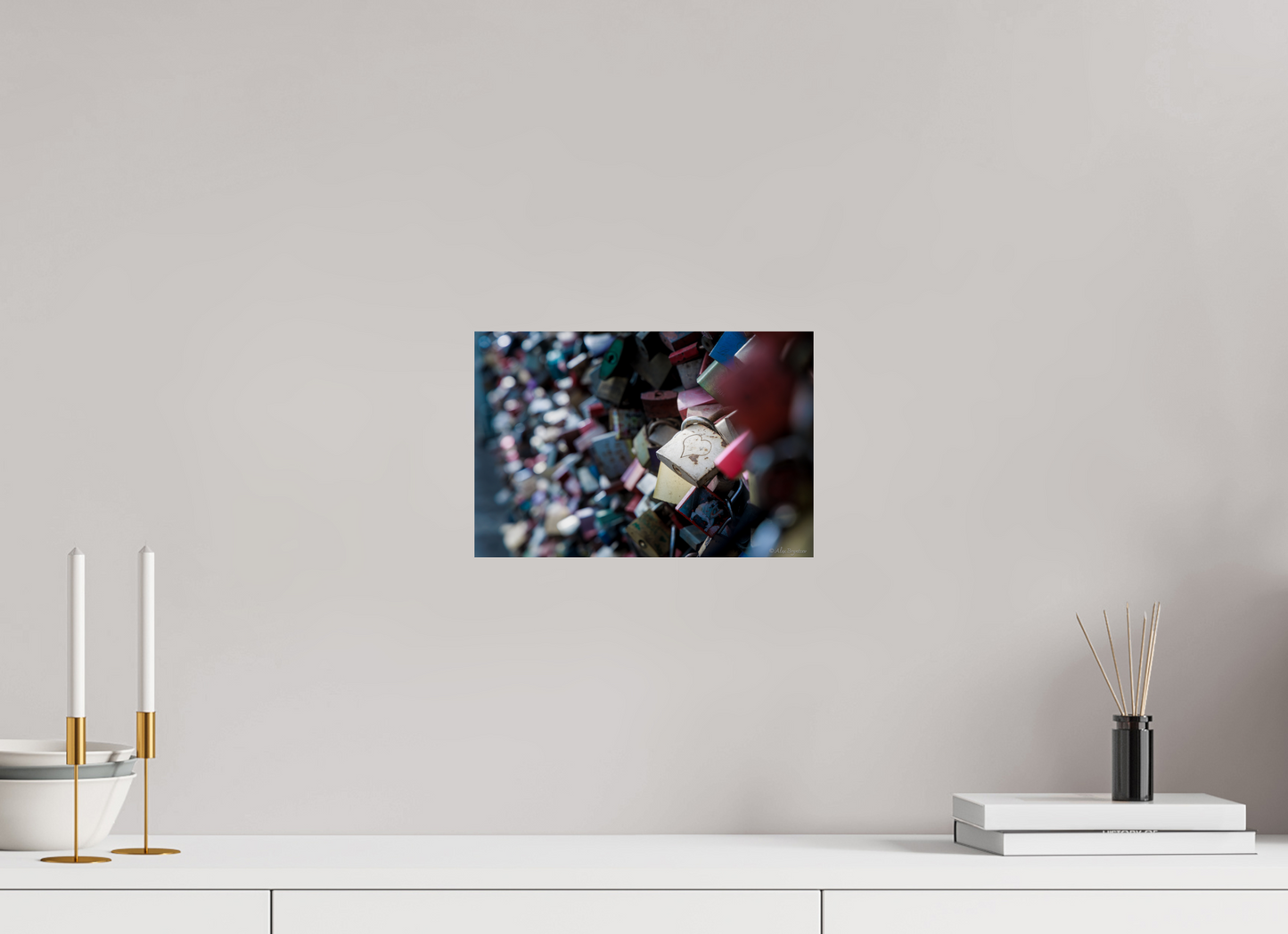 Heartfelt Love Locks Wall Art Print Romantic Decor Multiple Sizes Available