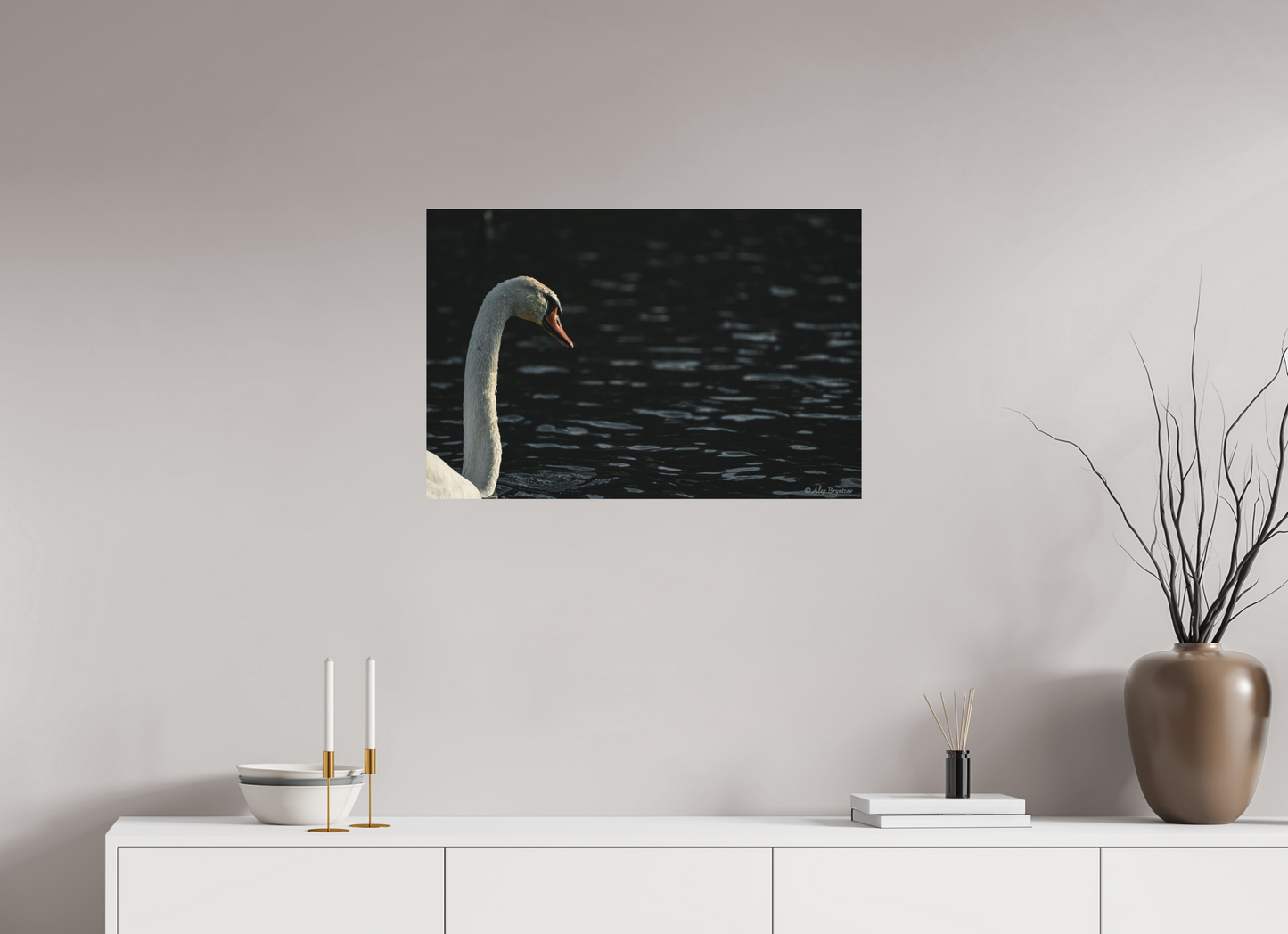 Elegant Swan Lake Art Print on Premium Paper Multiple Sizes Available