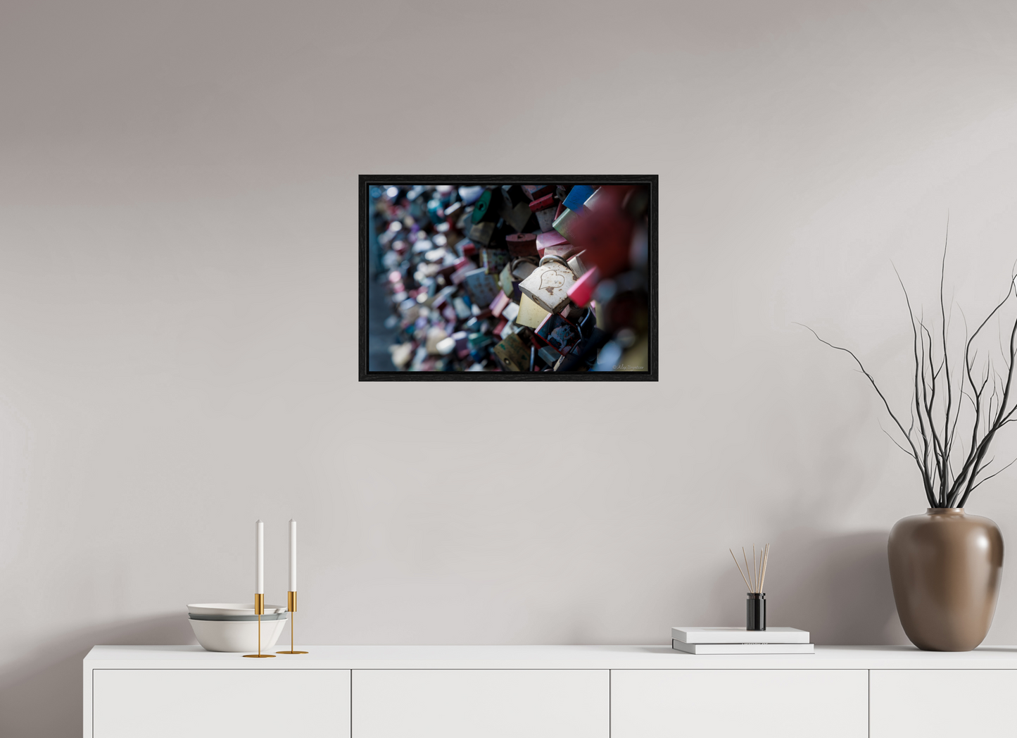 Heartfelt Love Locks Wall Art Print Romantic Decor Multiple Sizes Available
