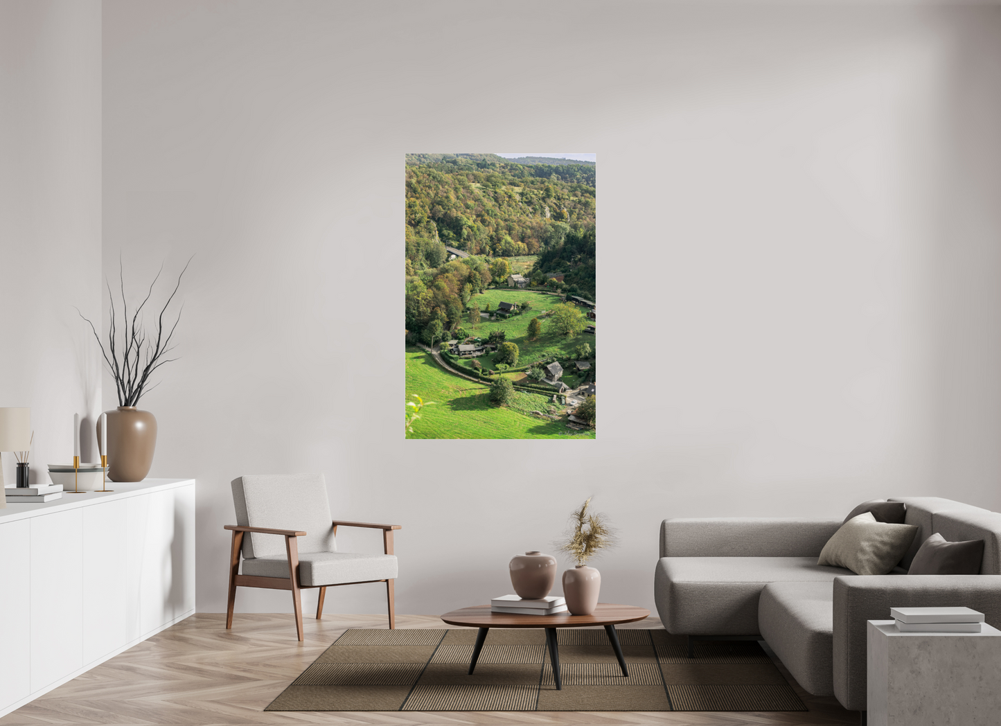 Tranquil Landscape from Belgian Ardennes - Nature-Inspired Rustic Decor Print