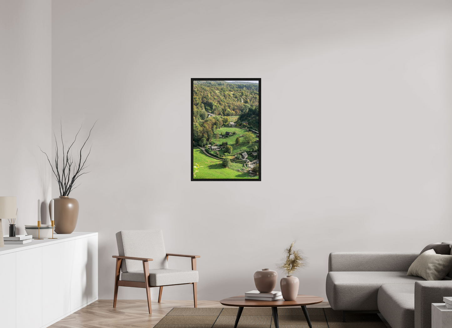 Tranquil Landscape from Belgian Ardennes - Nature-Inspired Rustic Decor Print