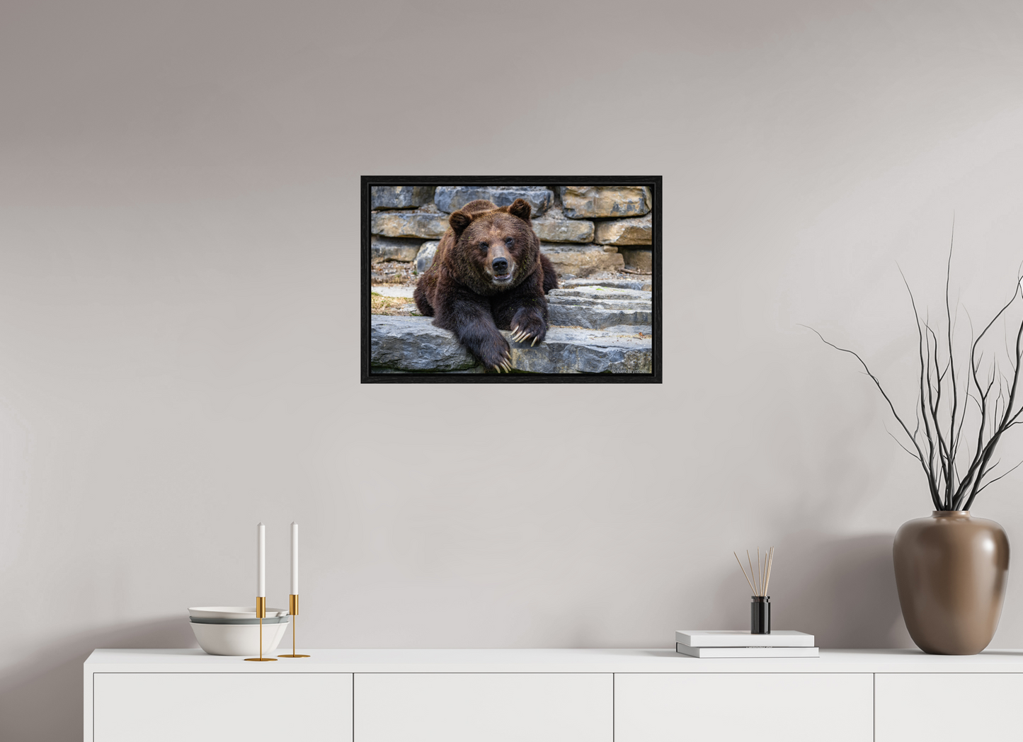 Majestic Bear Art Print Rustic Wildlife Photography Wall Decor