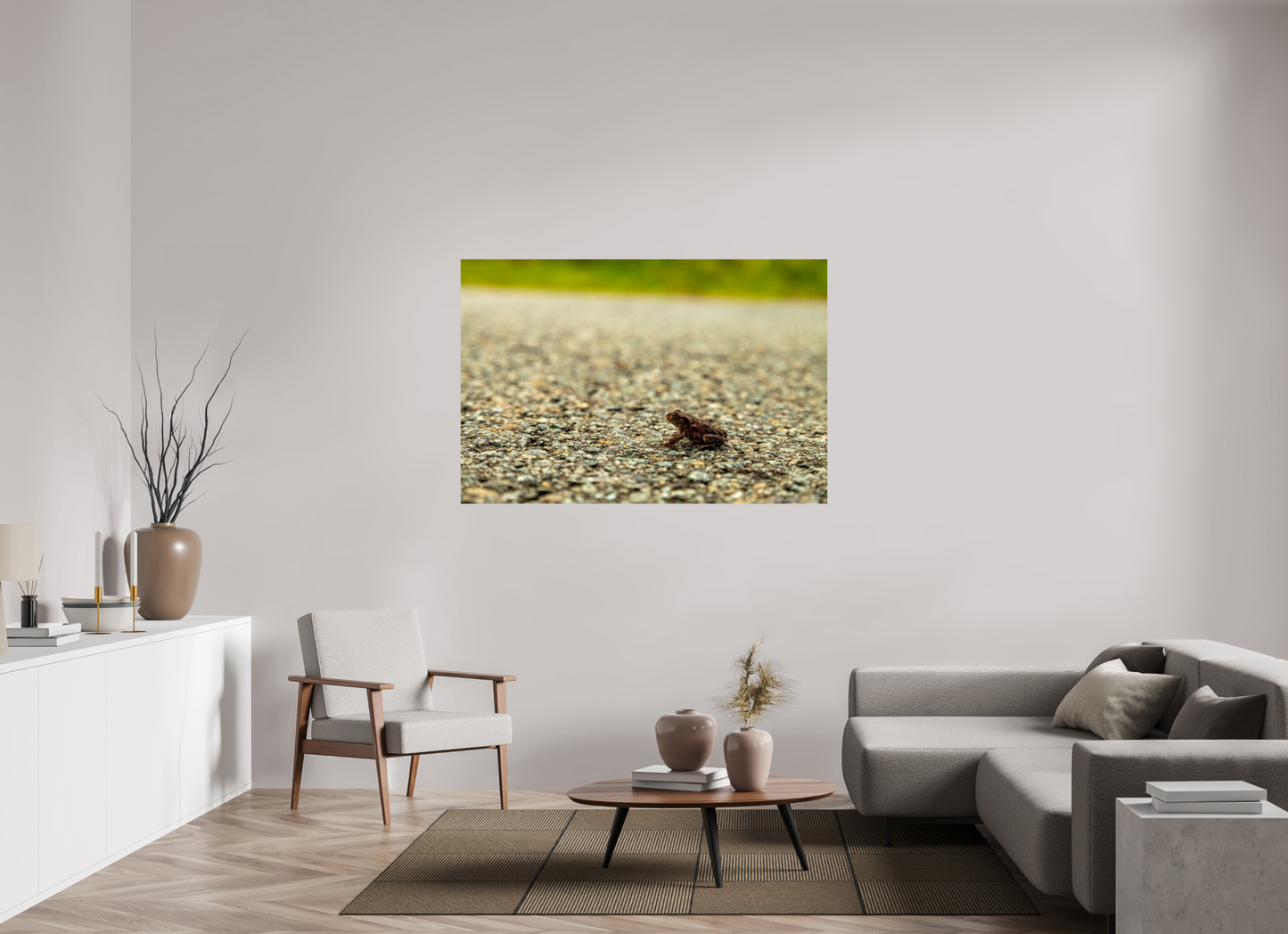 Captivating Close-Up of Tiny Frog on a Journey Fine Art Print