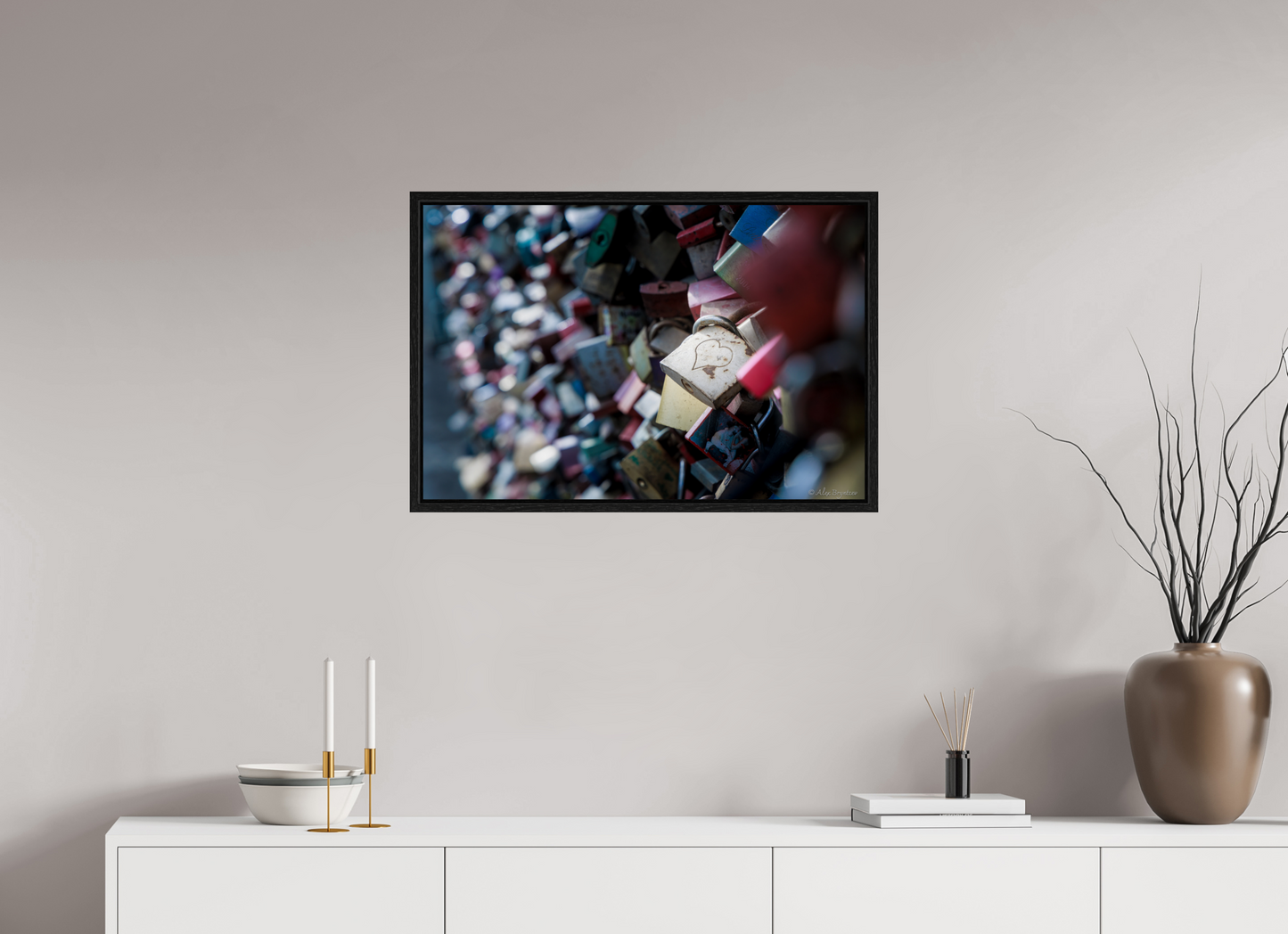 Heartfelt Love Locks Wall Art Print Romantic Decor Multiple Sizes Available