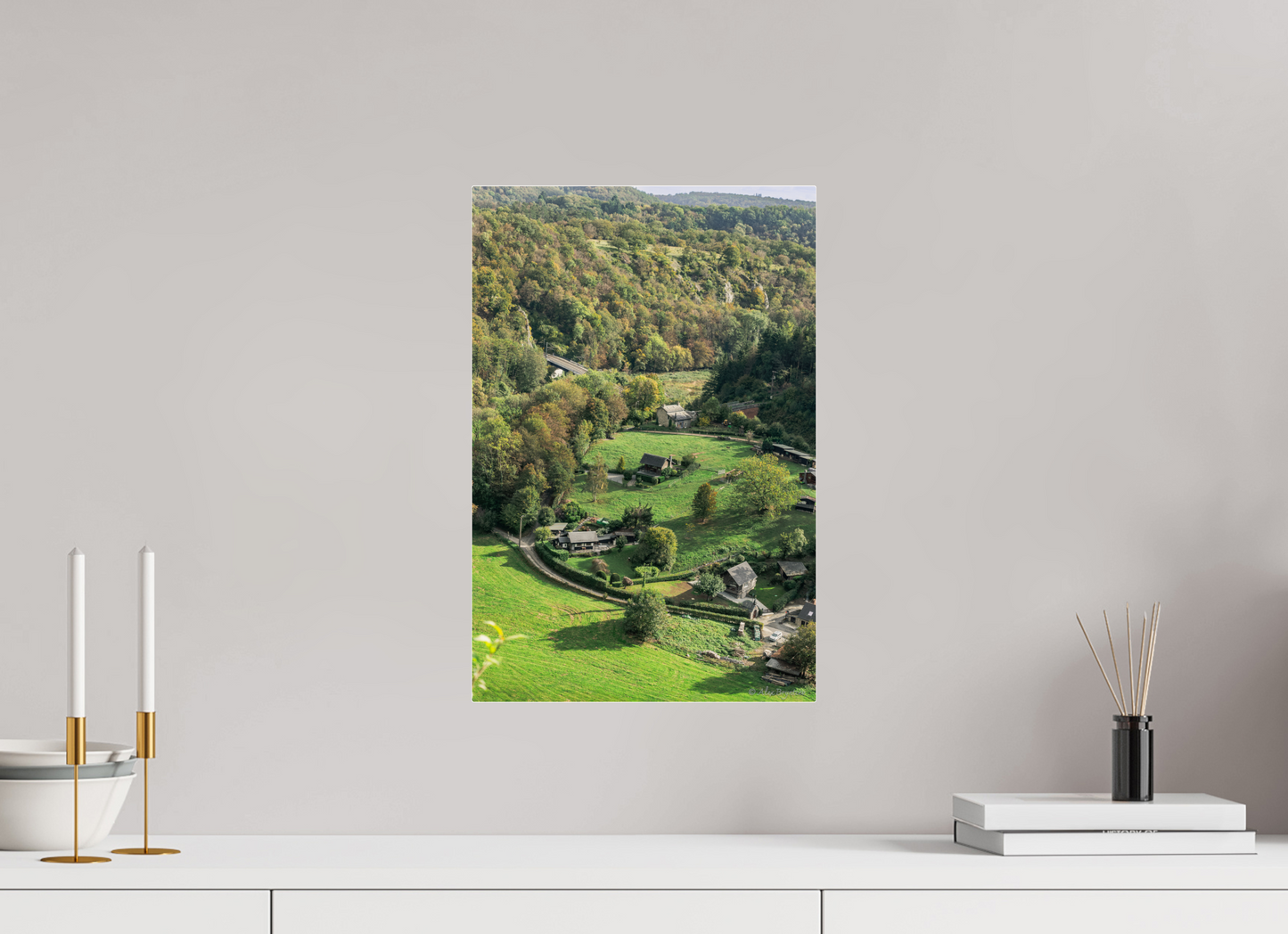 Tranquil Landscape from Belgian Ardennes - Nature-Inspired Rustic Decor Print