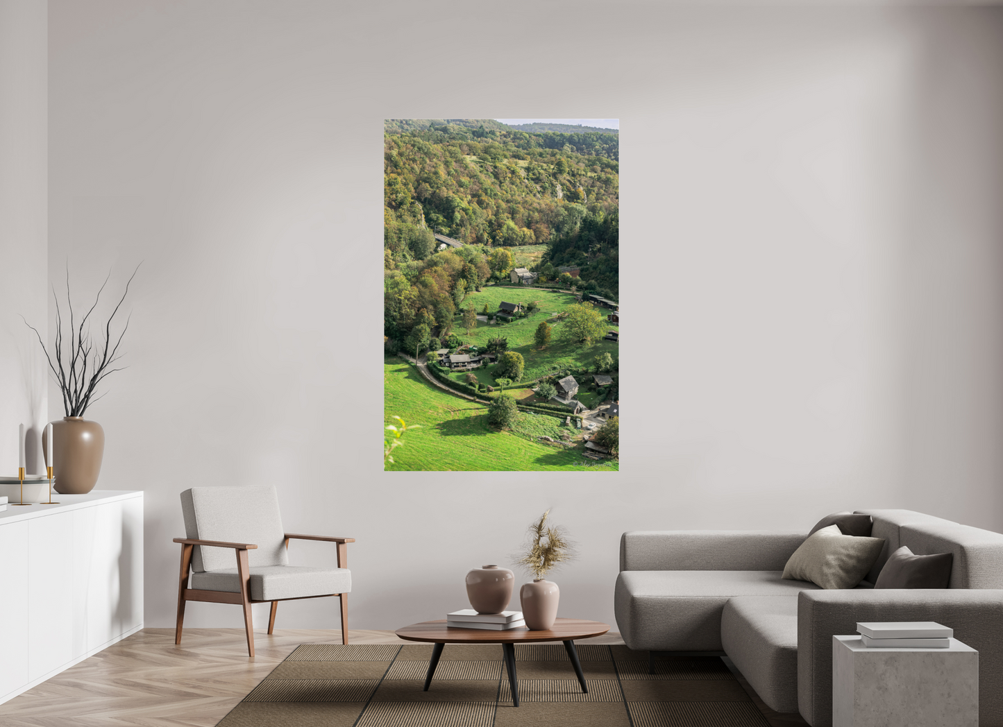 Tranquil Landscape from Belgian Ardennes - Nature-Inspired Rustic Decor Print