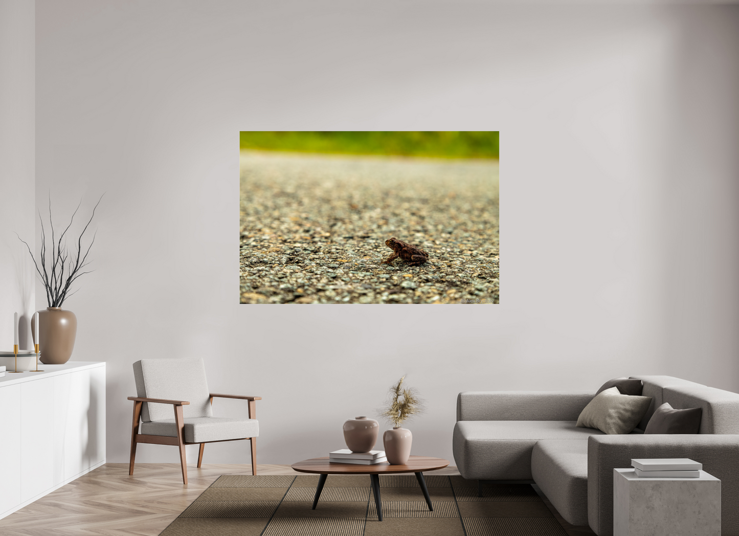 Captivating Close-Up of Tiny Frog on a Journey Fine Art Print