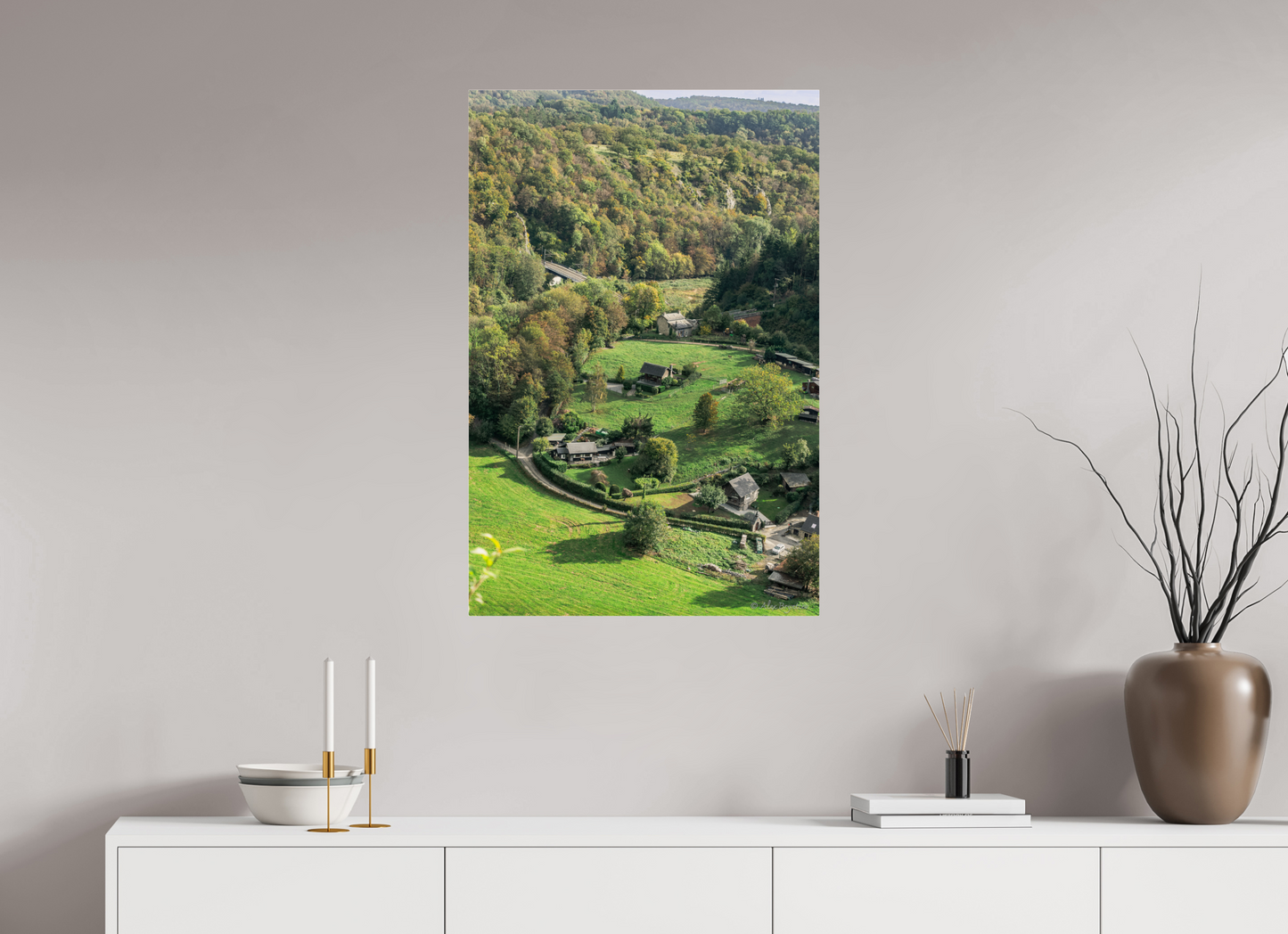 Tranquil Landscape from Belgian Ardennes - Nature-Inspired Rustic Decor Print