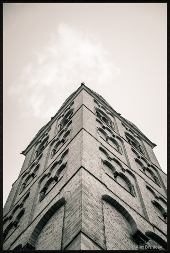 Majestic Architectural Cologne Tower Black and White Art Print Available in Multiple Sizes