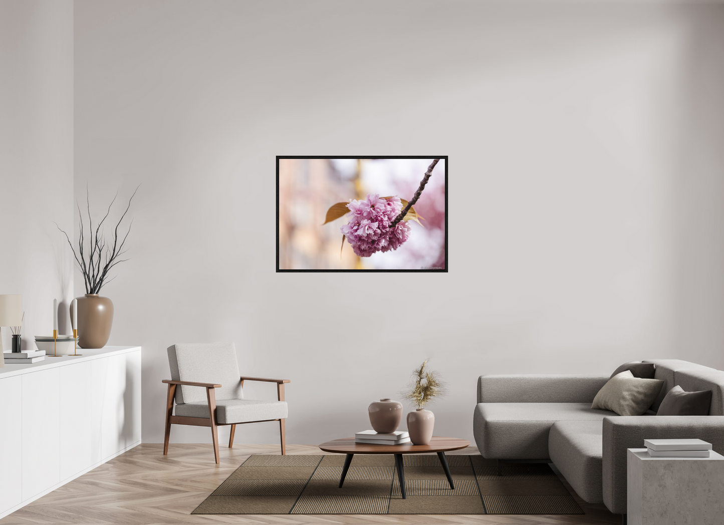 Elegant Pink Blossom Art Print for Home Decor on Premium Paper