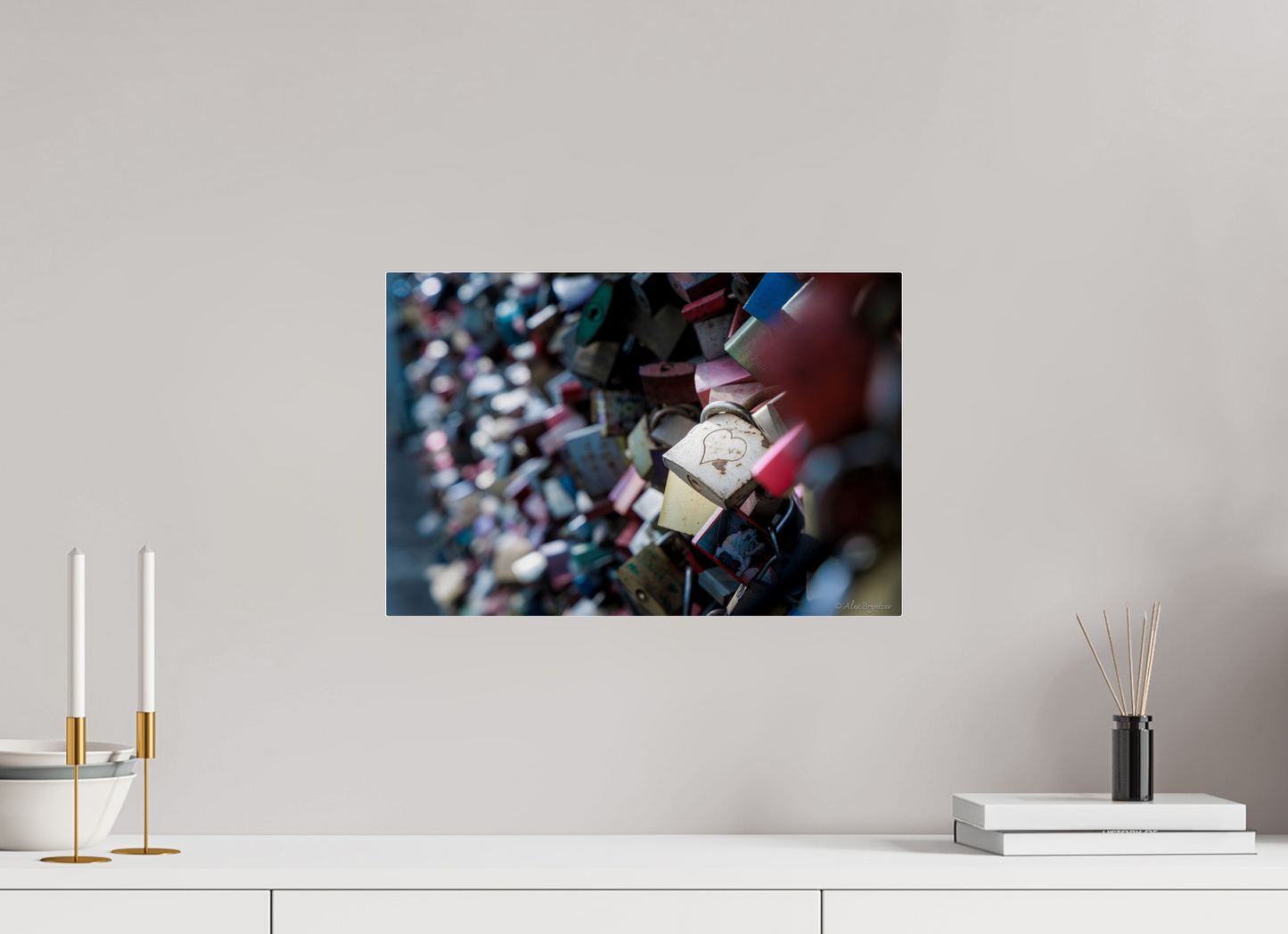 Heartfelt Love Locks Wall Art Print Romantic Decor Multiple Sizes Available