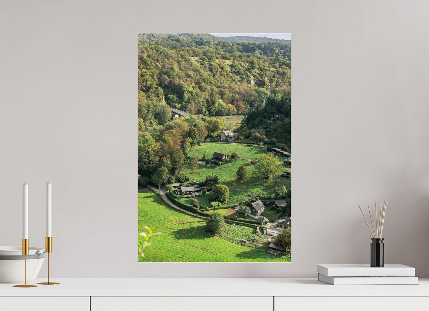 Tranquil Landscape from Belgian Ardennes - Nature-Inspired Rustic Decor Print