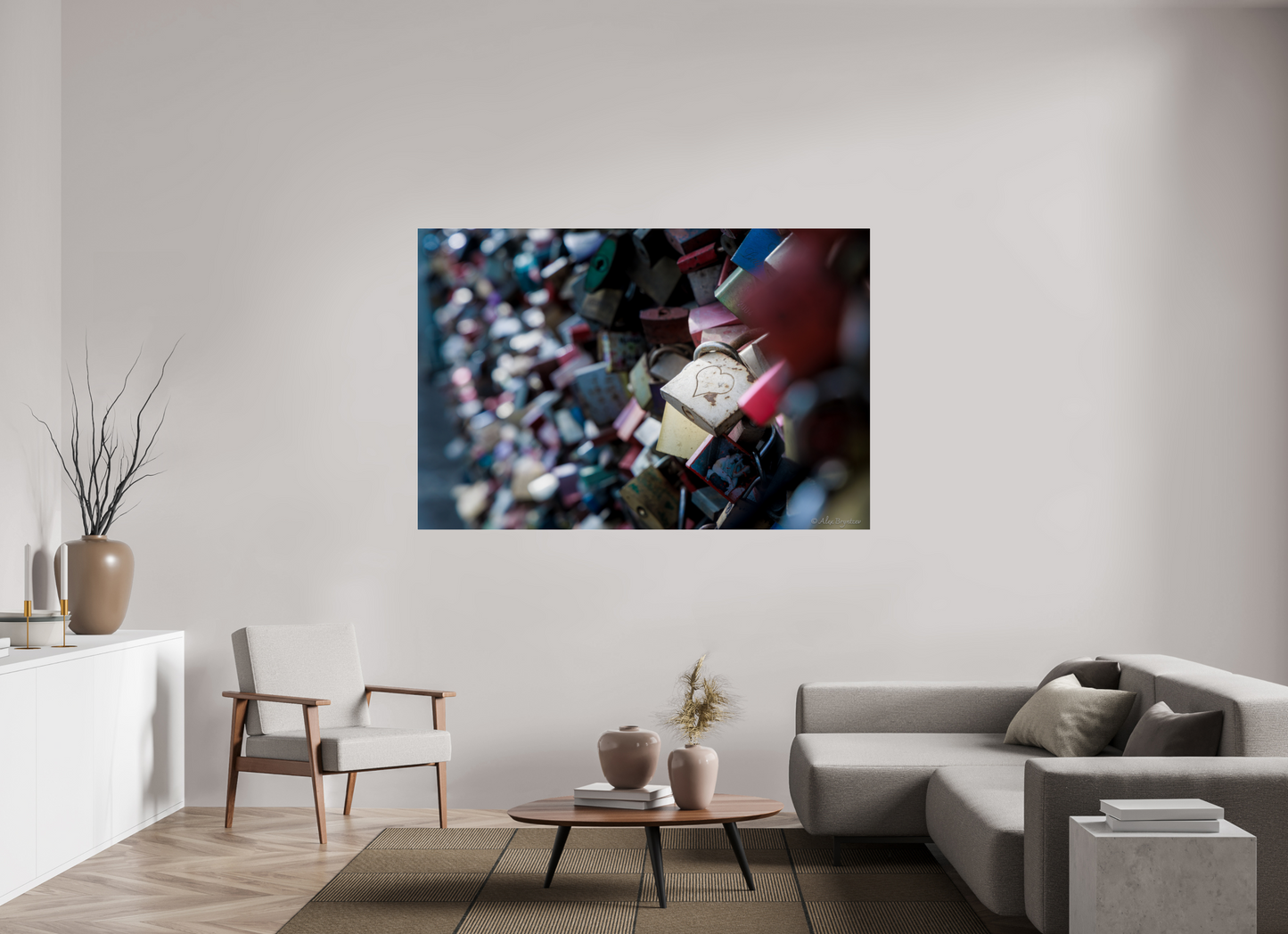 Heartfelt Love Locks Wall Art Print Romantic Decor Multiple Sizes Available