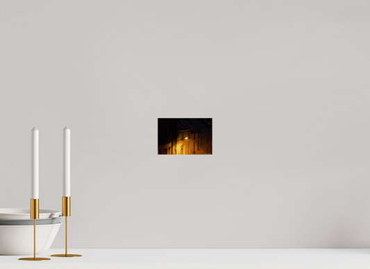 Enchanting Night Street with Snowflakes Print, Premium Wall Art