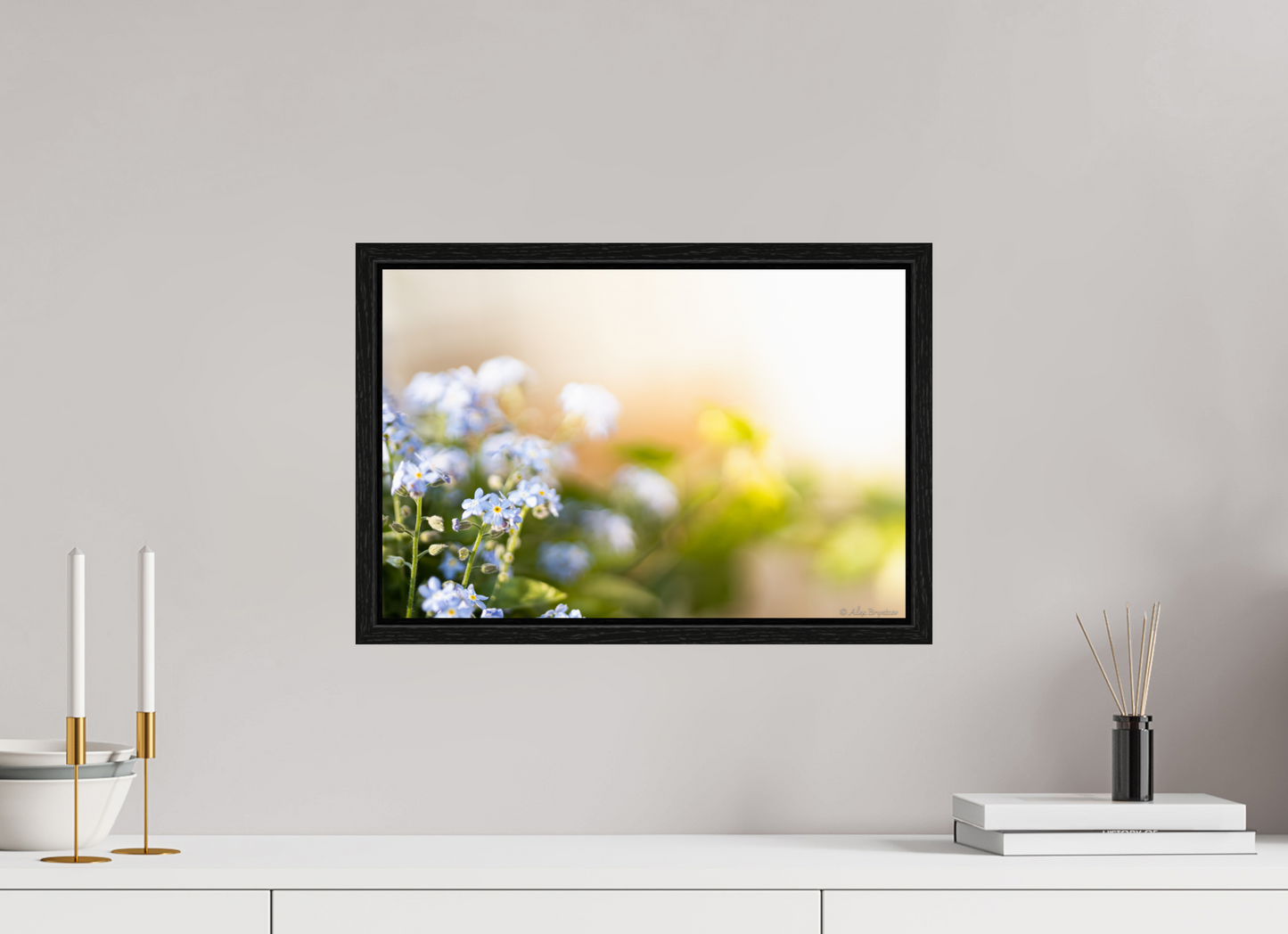 Forget Me Not Flower Print Soft Pastel Floral Wall Art Nature Home Decor