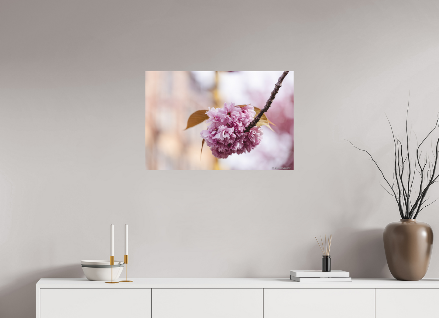 Elegant Pink Blossom Art Print for Home Decor on Premium Paper