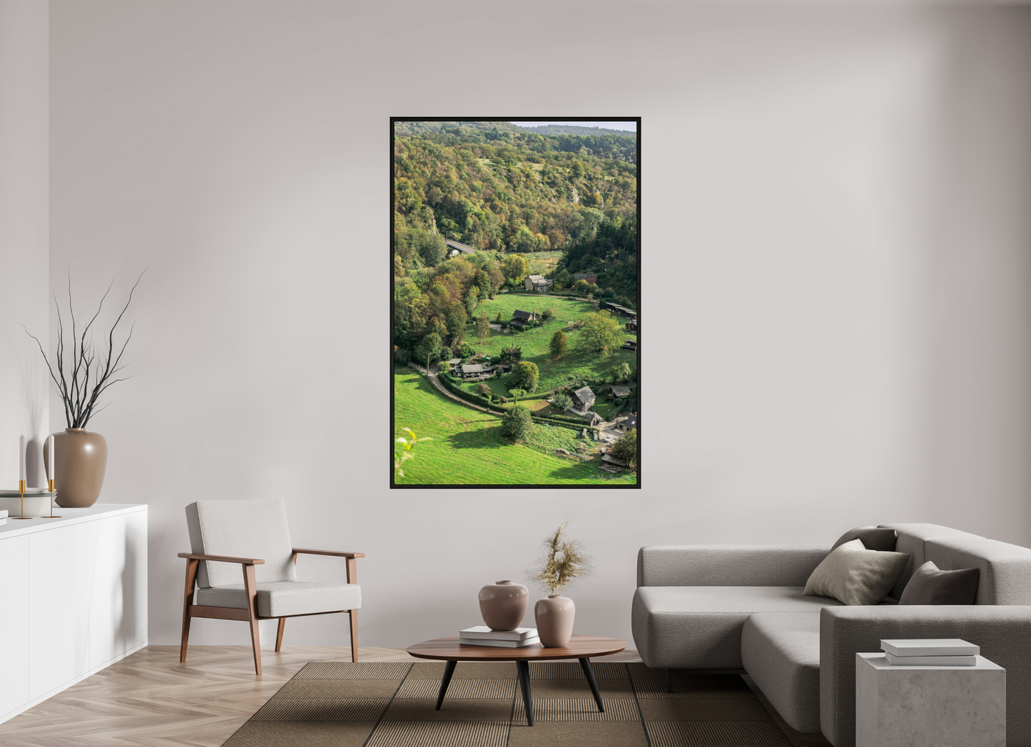 Tranquil Landscape from Belgian Ardennes - Nature-Inspired Rustic Decor Print