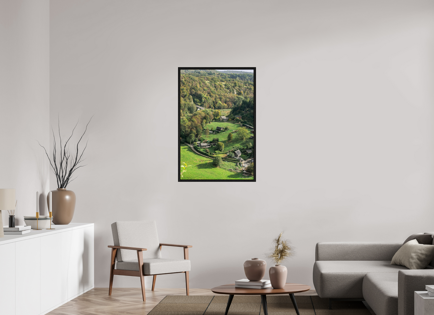 Tranquil Landscape from Belgian Ardennes - Nature-Inspired Rustic Decor Print