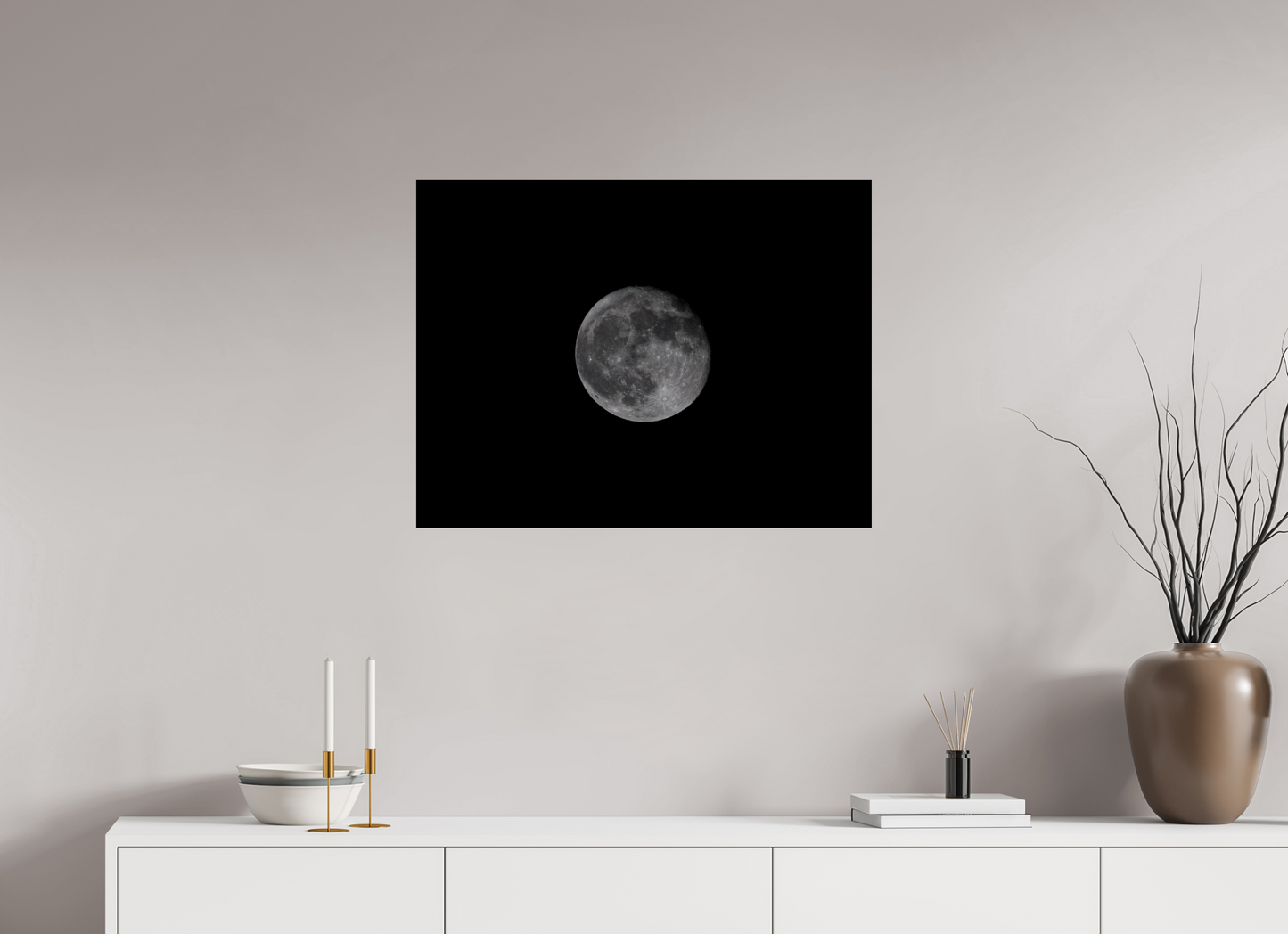 Enchanting Full Moon Wall Art Print, Celestial Decor Print on Premium Paper