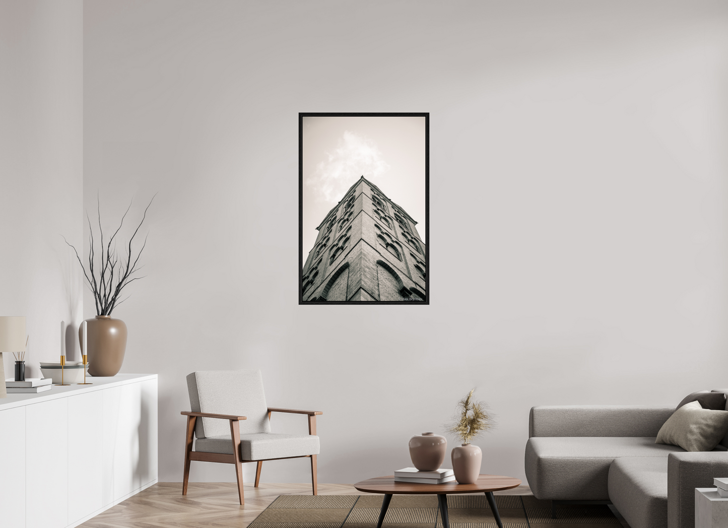 Majestic Architectural Cologne Tower Black and White Art Print Available in Multiple Sizes