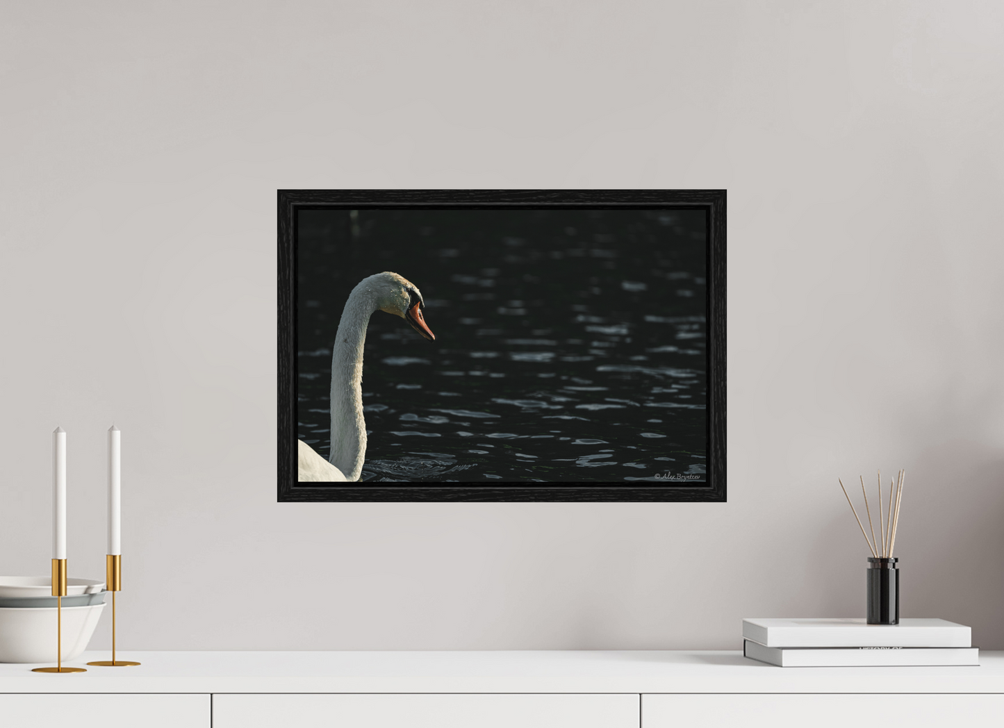 Elegant Swan Lake Art Print on Premium Paper Multiple Sizes Available