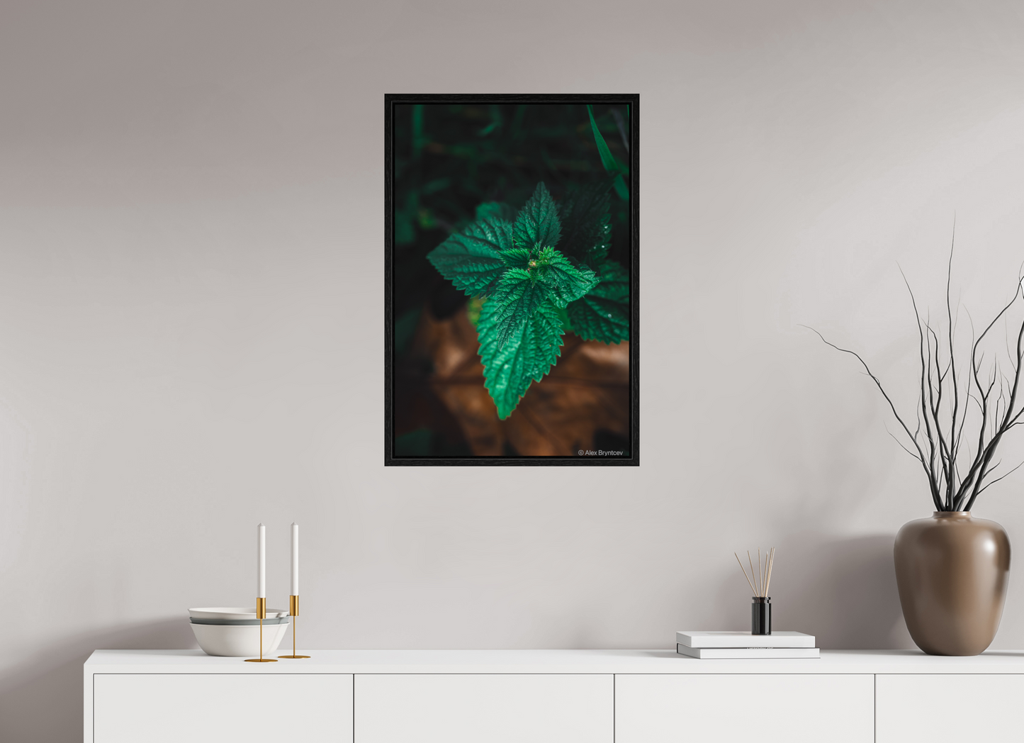 Captivating Green Leaf Print Nature Inspired Wall Art on Premium Paper