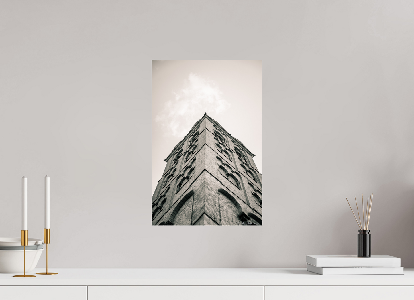 Majestic Architectural Cologne Tower Black and White Art Print Available in Multiple Sizes