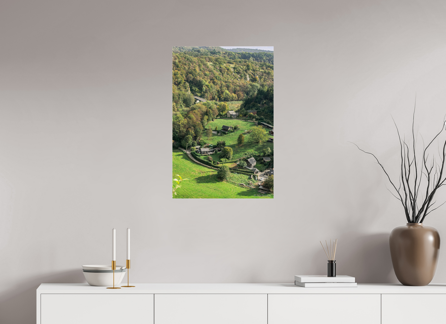Tranquil Landscape from Belgian Ardennes - Nature-Inspired Rustic Decor Print