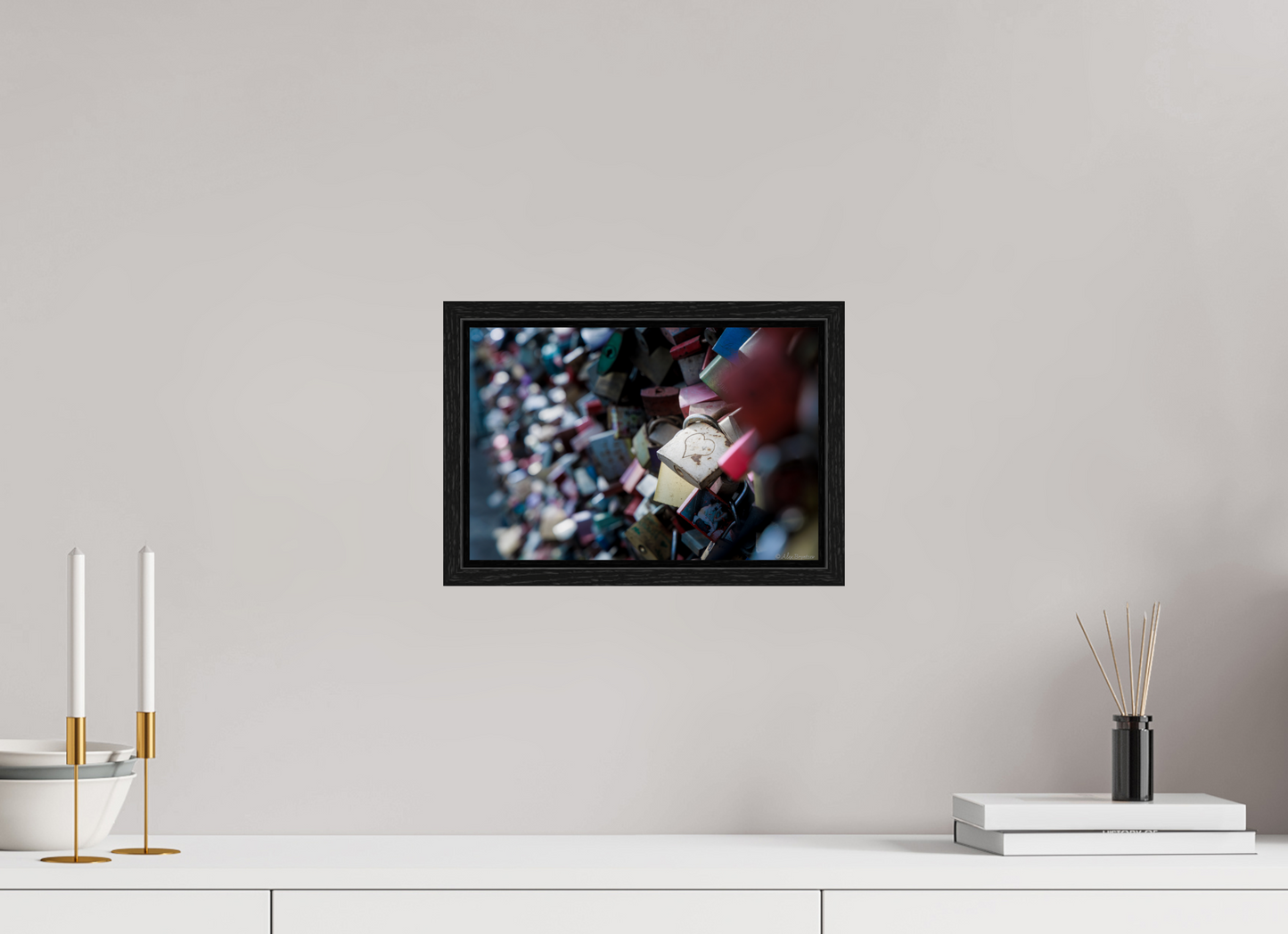 Heartfelt Love Locks Wall Art Print Romantic Decor Multiple Sizes Available