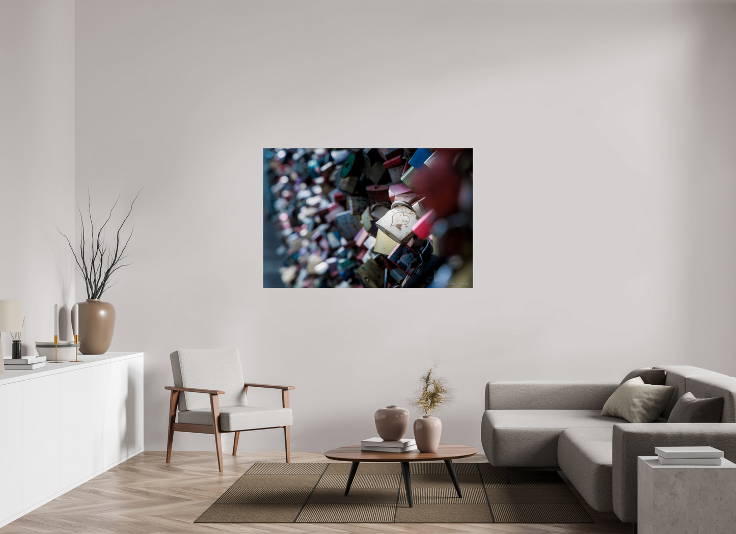 Heartfelt Love Locks Wall Art Print Romantic Decor Multiple Sizes Available