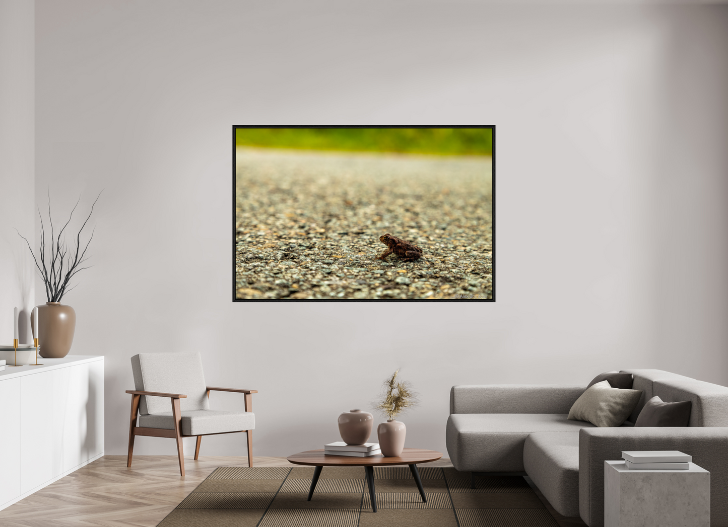 Captivating Close-Up of Tiny Frog on a Journey Fine Art Print