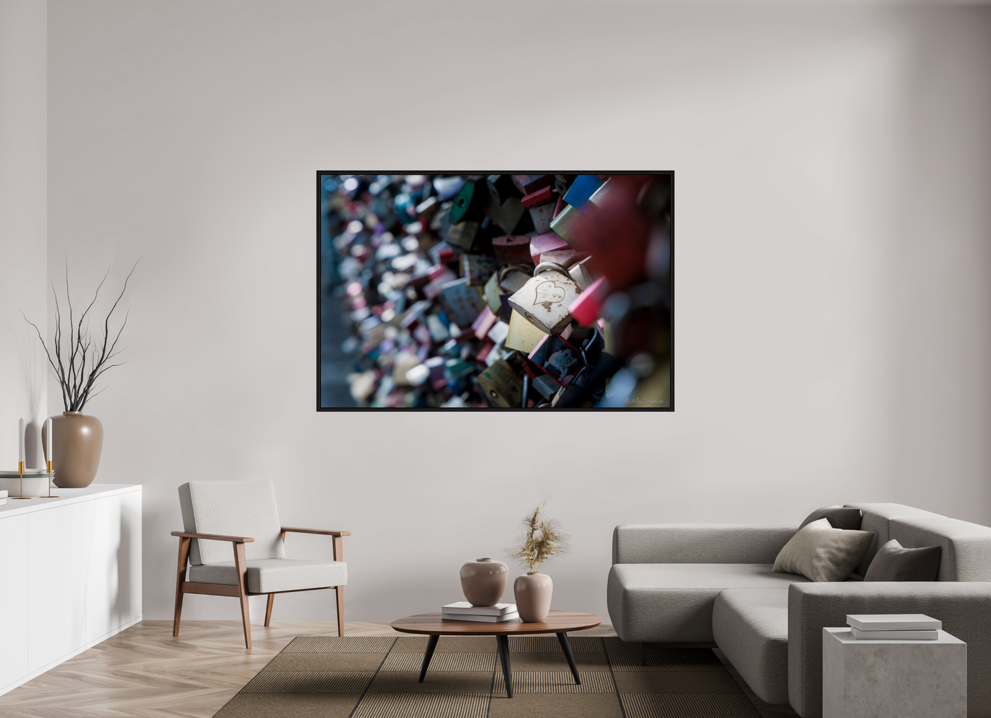 Heartfelt Love Locks Wall Art Print Romantic Decor Multiple Sizes Available