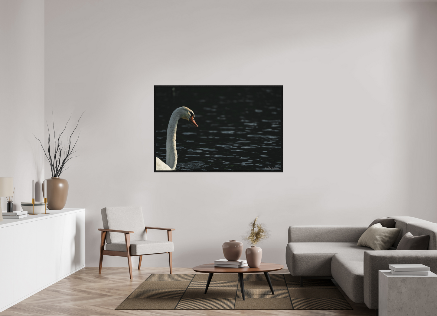 Elegant Swan Lake Art Print on Premium Paper Multiple Sizes Available