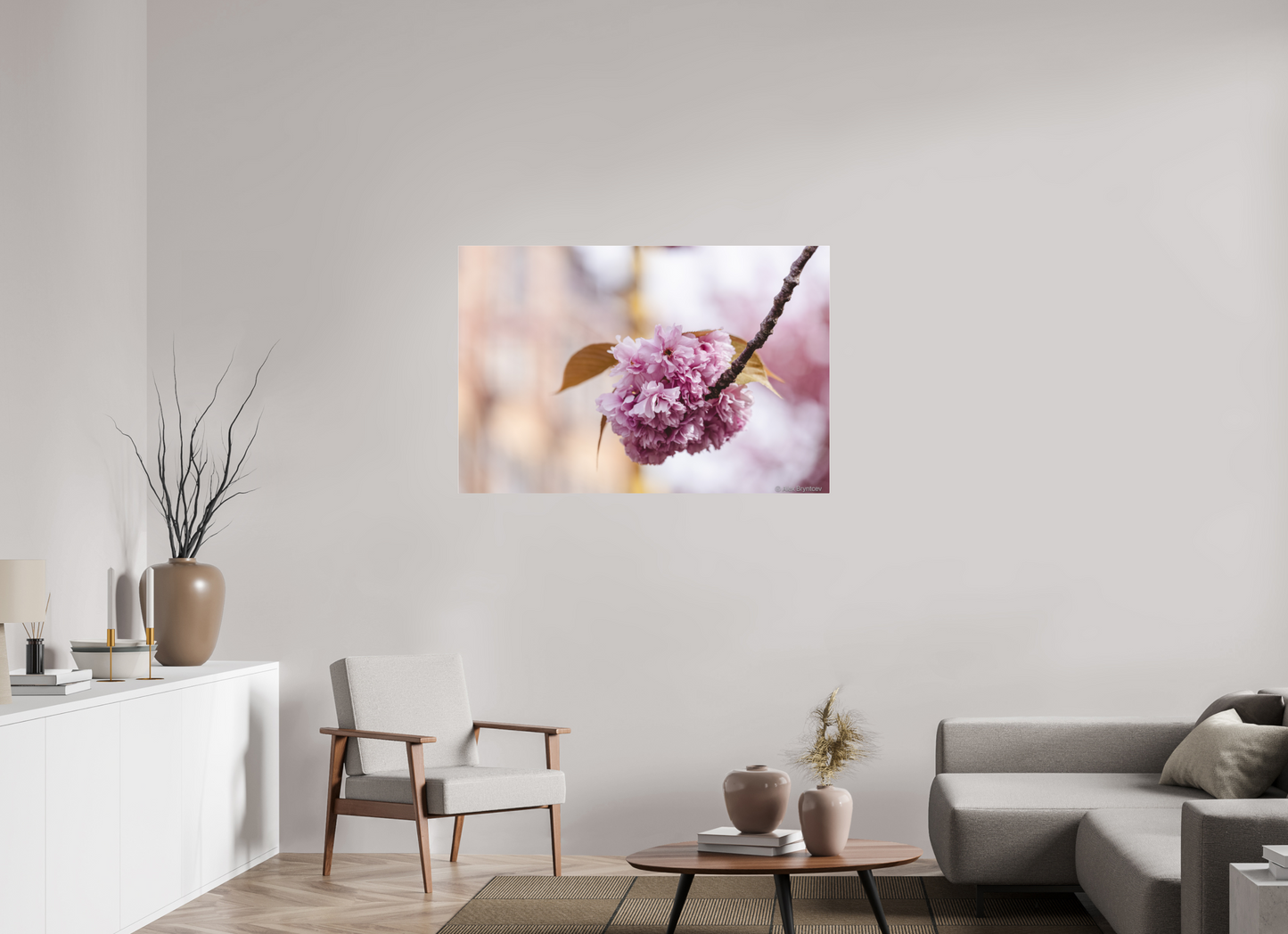 Elegant Pink Blossom Art Print for Home Decor on Premium Paper