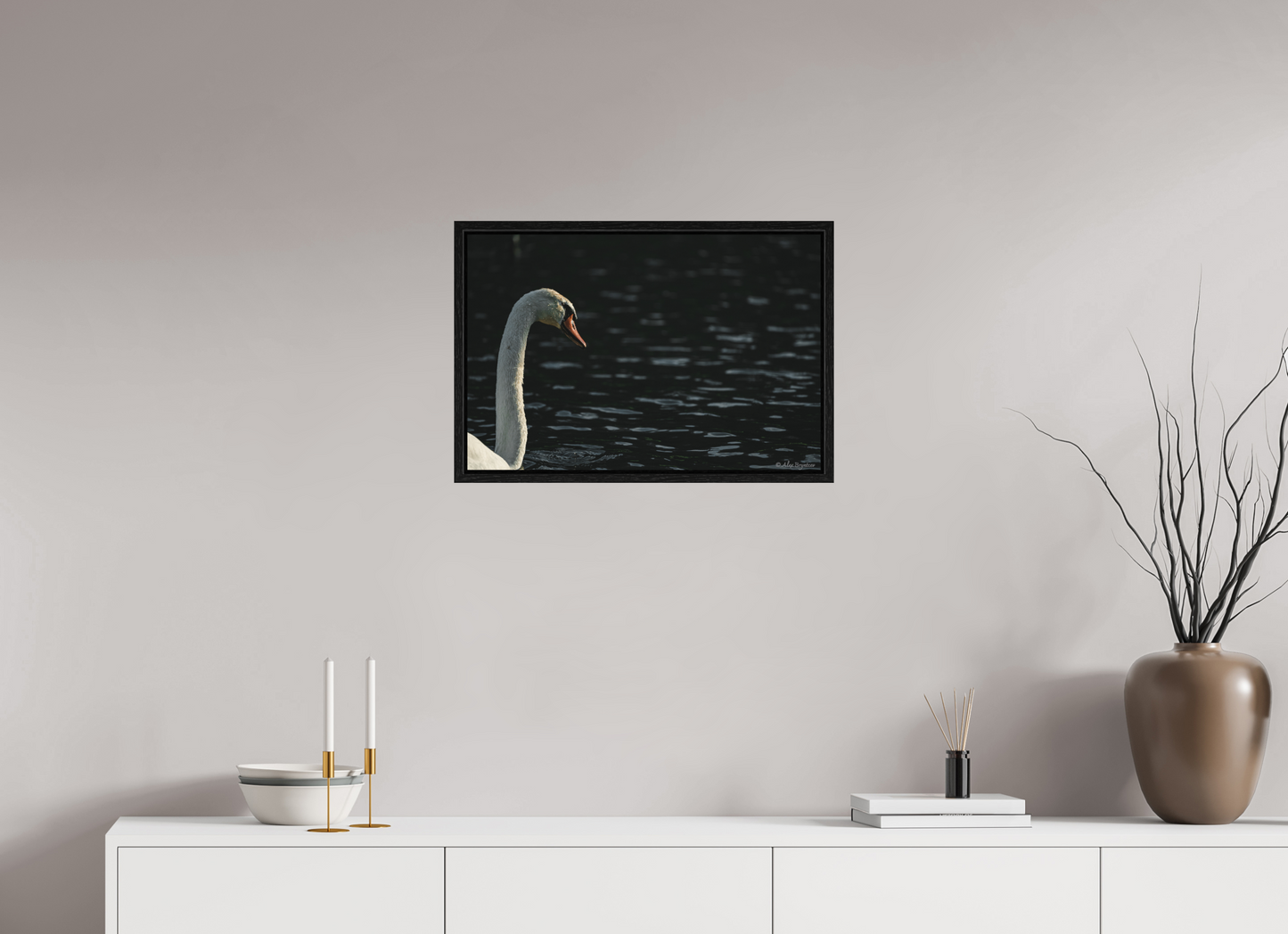 Elegant Swan Lake Art Print on Premium Paper Multiple Sizes Available