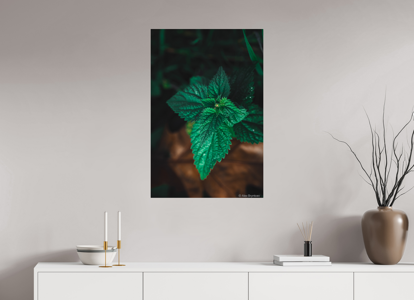 Captivating Green Leaf Print Nature Inspired Wall Art on Premium Paper