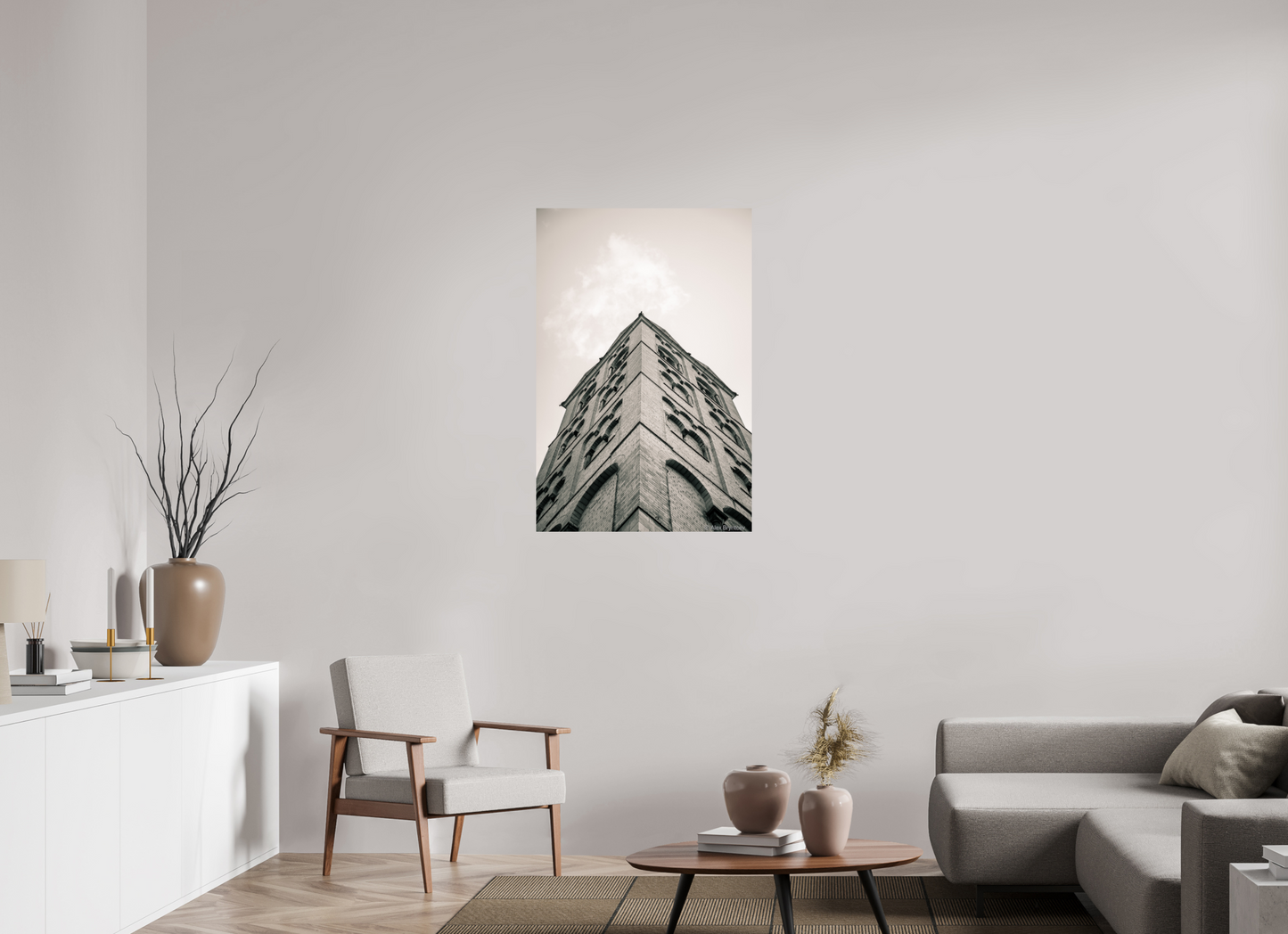 Majestic Architectural Cologne Tower Black and White Art Print Available in Multiple Sizes