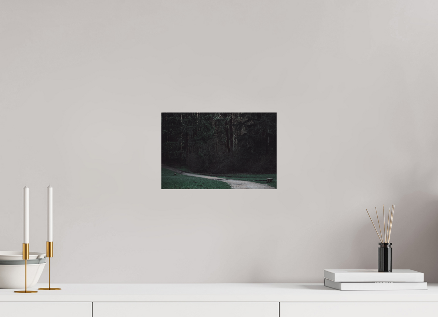 Enchanting Forest Pathway Print - Dark Nature Photography Wall Art