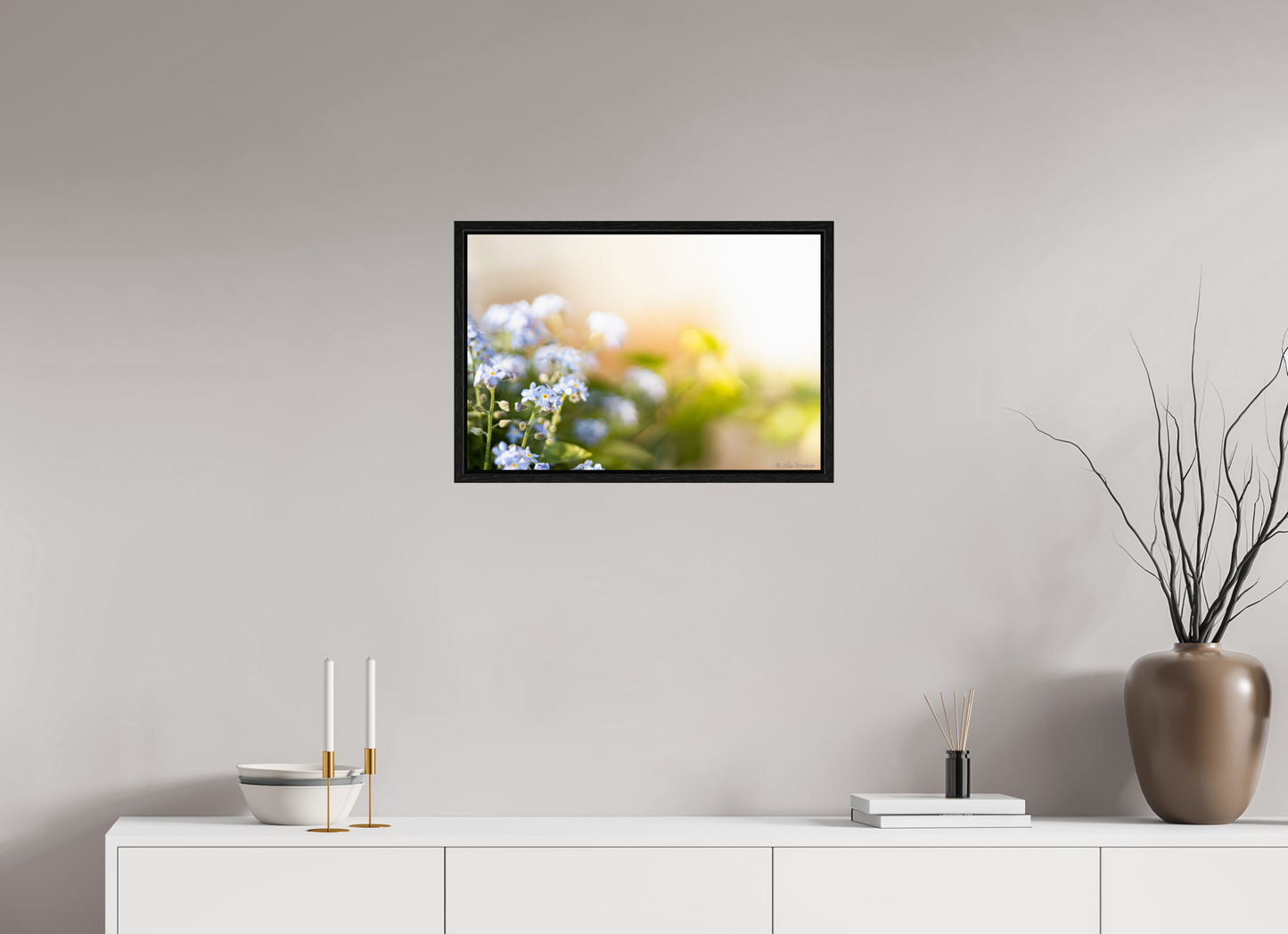 Forget Me Not Flower Print Soft Pastel Floral Wall Art Nature Home Decor