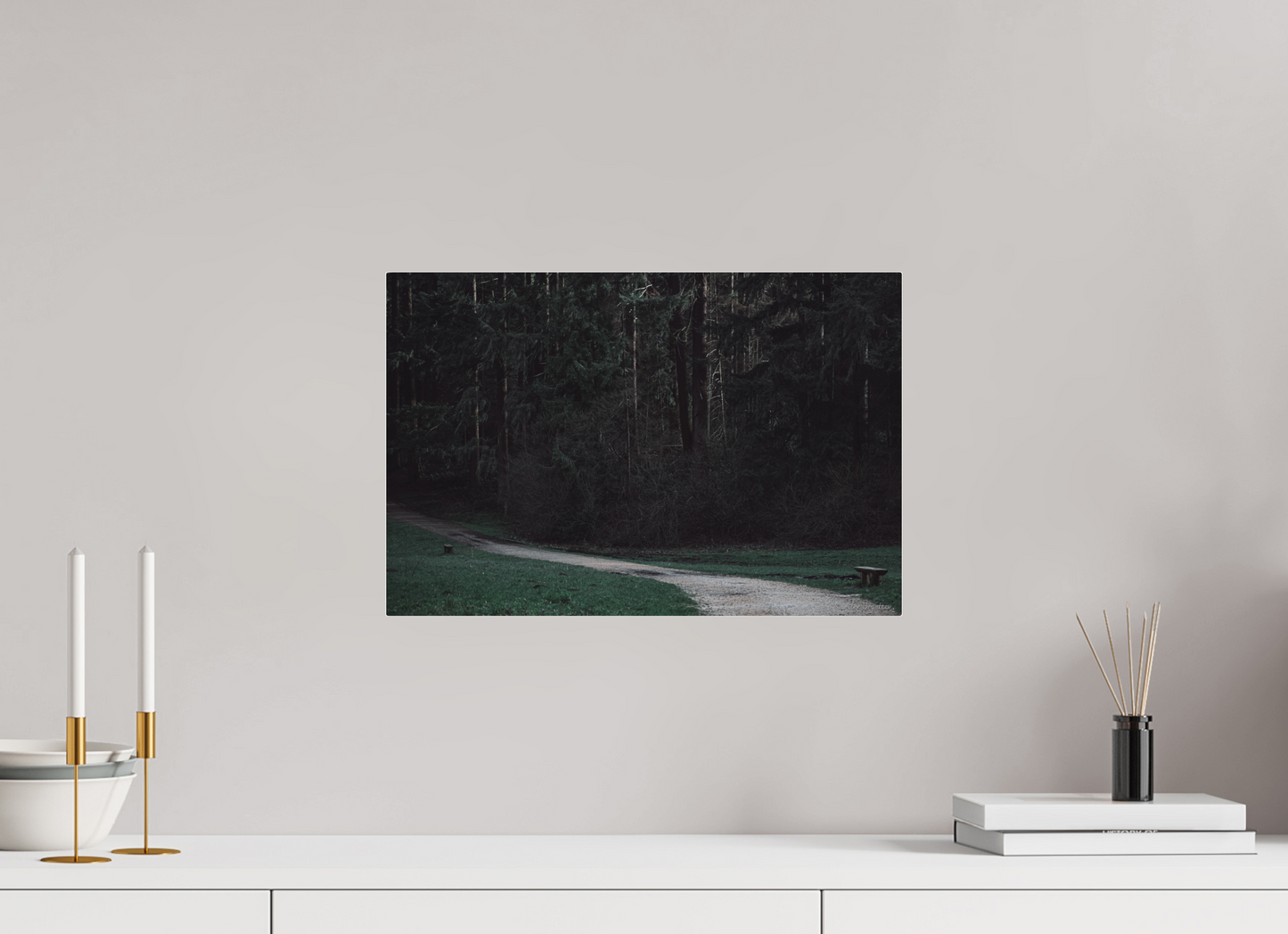 Enchanting Forest Pathway Print - Dark Nature Photography Wall Art