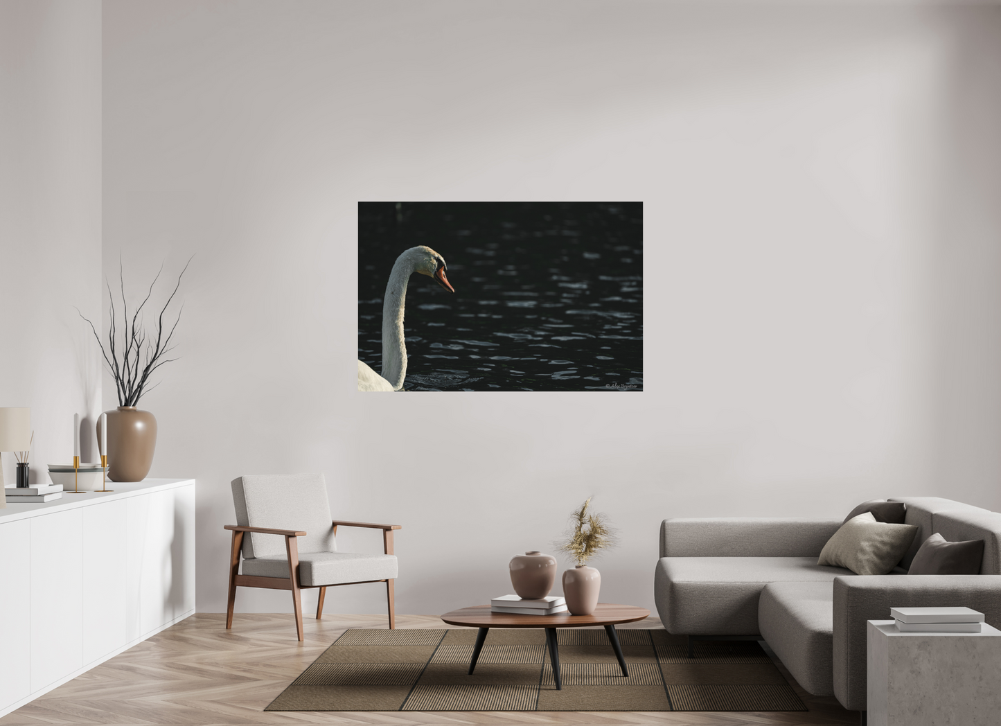 Elegant Swan Lake Art Print on Premium Paper Multiple Sizes Available