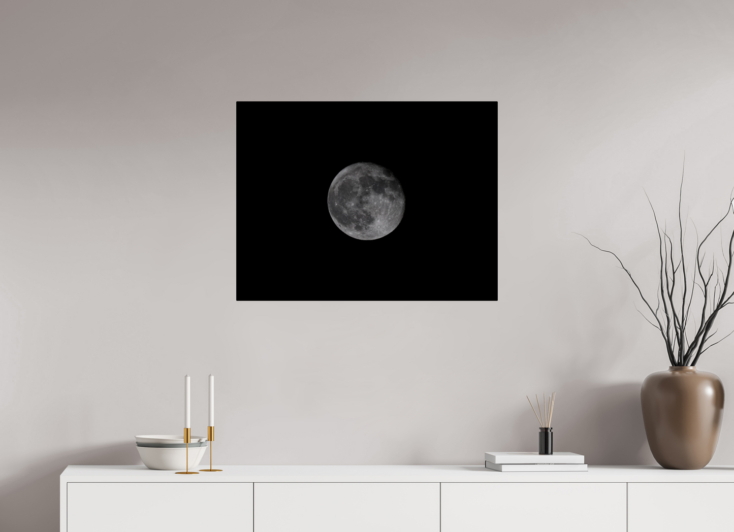 Enchanting Full Moon Wall Art Print, Celestial Decor Print on Premium Paper
