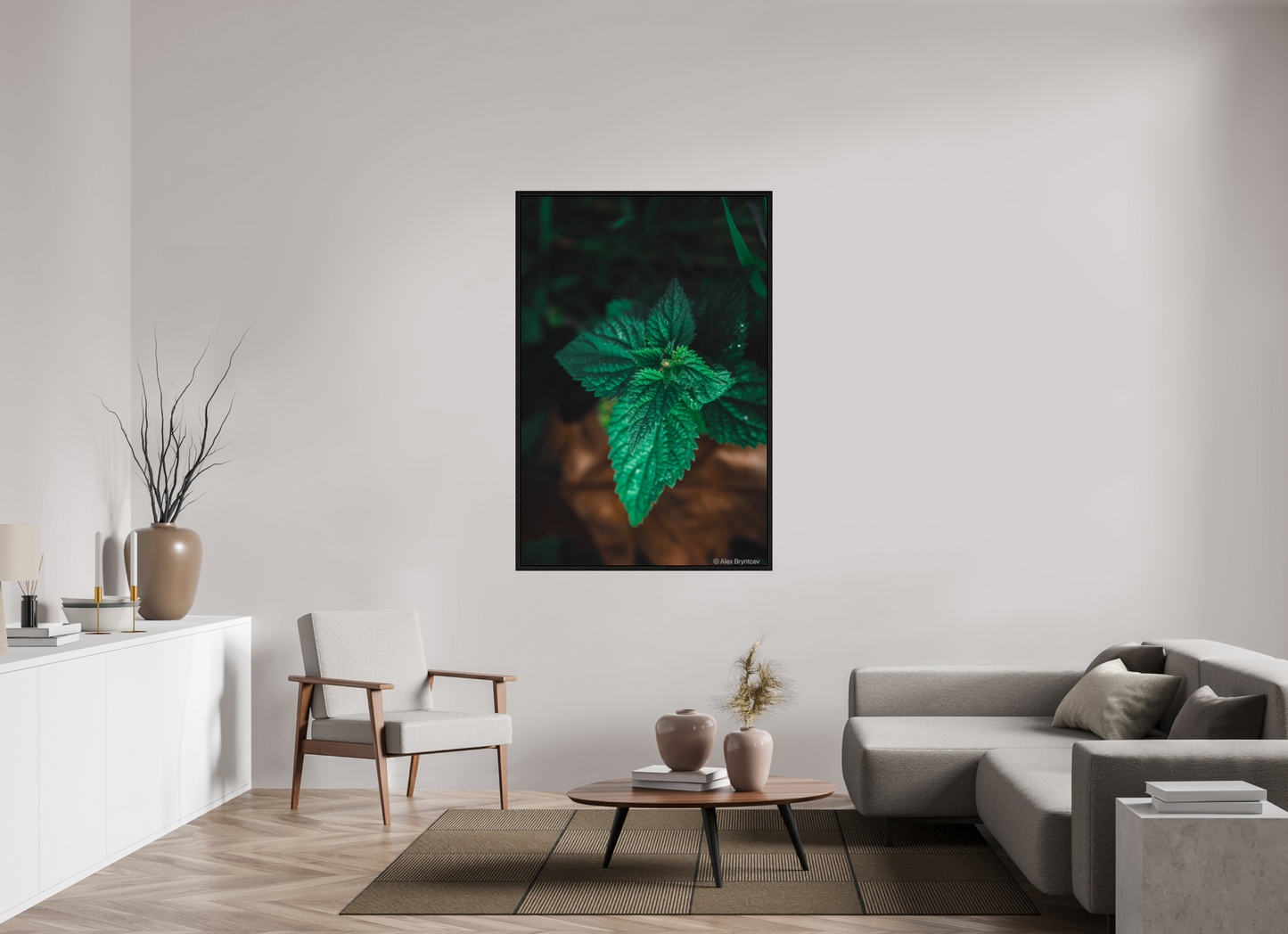 Captivating Green Leaf Print Nature Inspired Wall Art on Premium Paper