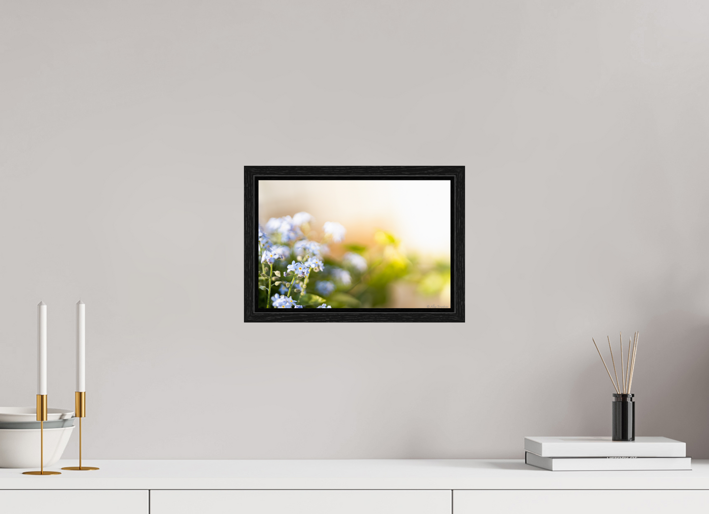 Forget Me Not Flower Print Soft Pastel Floral Wall Art Nature Home Decor